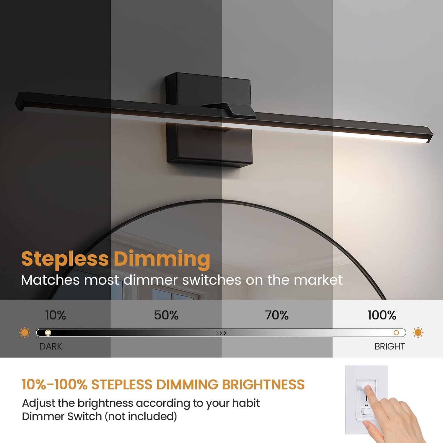 Thumbnail 4 de CCYCOL 8096WL-24 24-Inch LED Bathroom Vanity Light, Dimmable, 5CCT