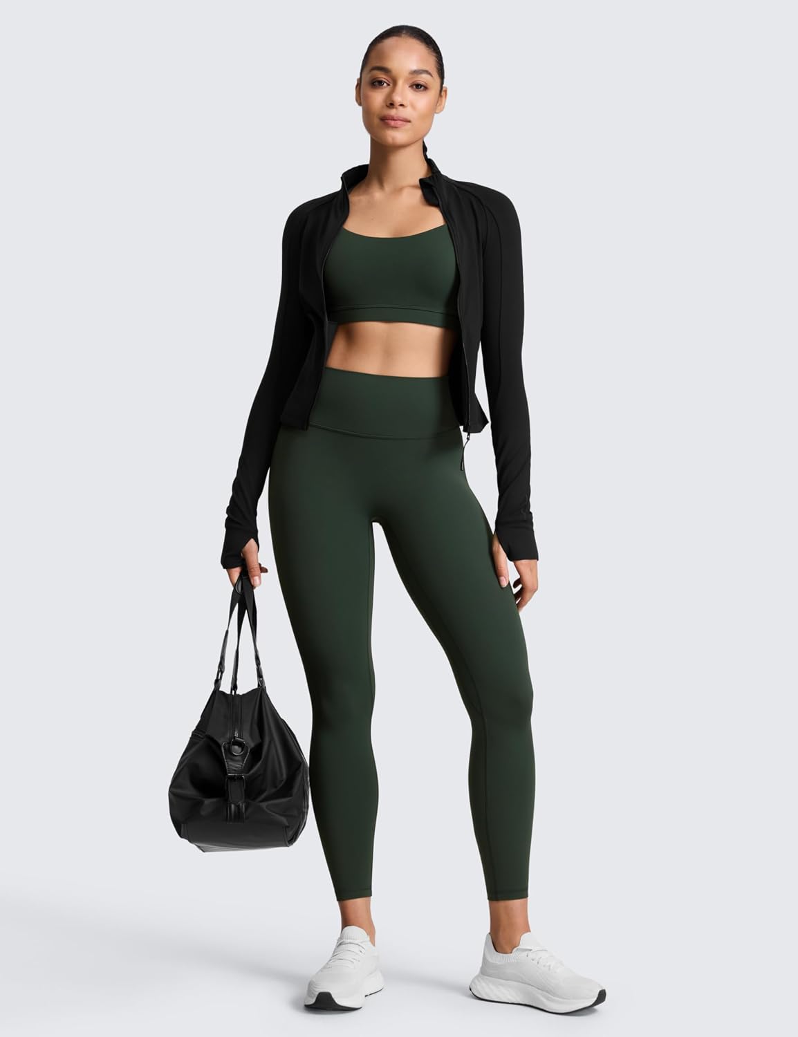 Detalle de Legging yoga CRZ YOGA SculptAir sans couture devant, taille haute 64 cm
