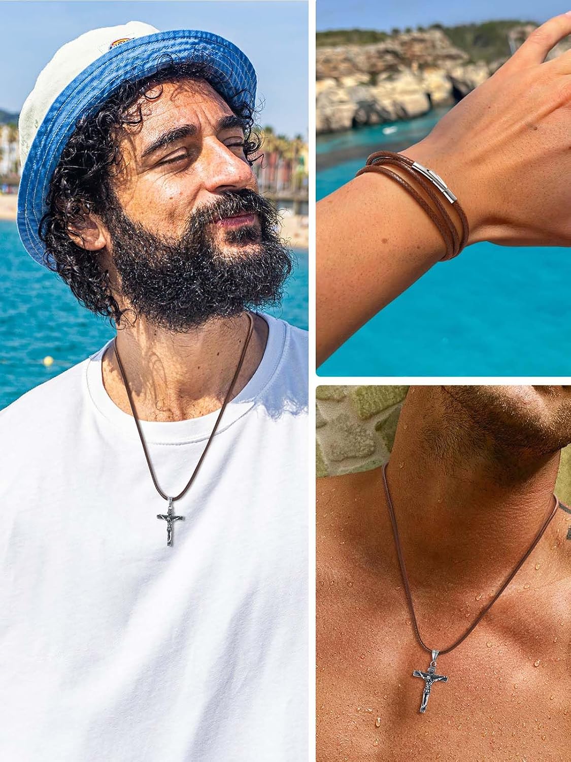 Detalle 2 de U7 Collana pelle 41-76 cm unisex