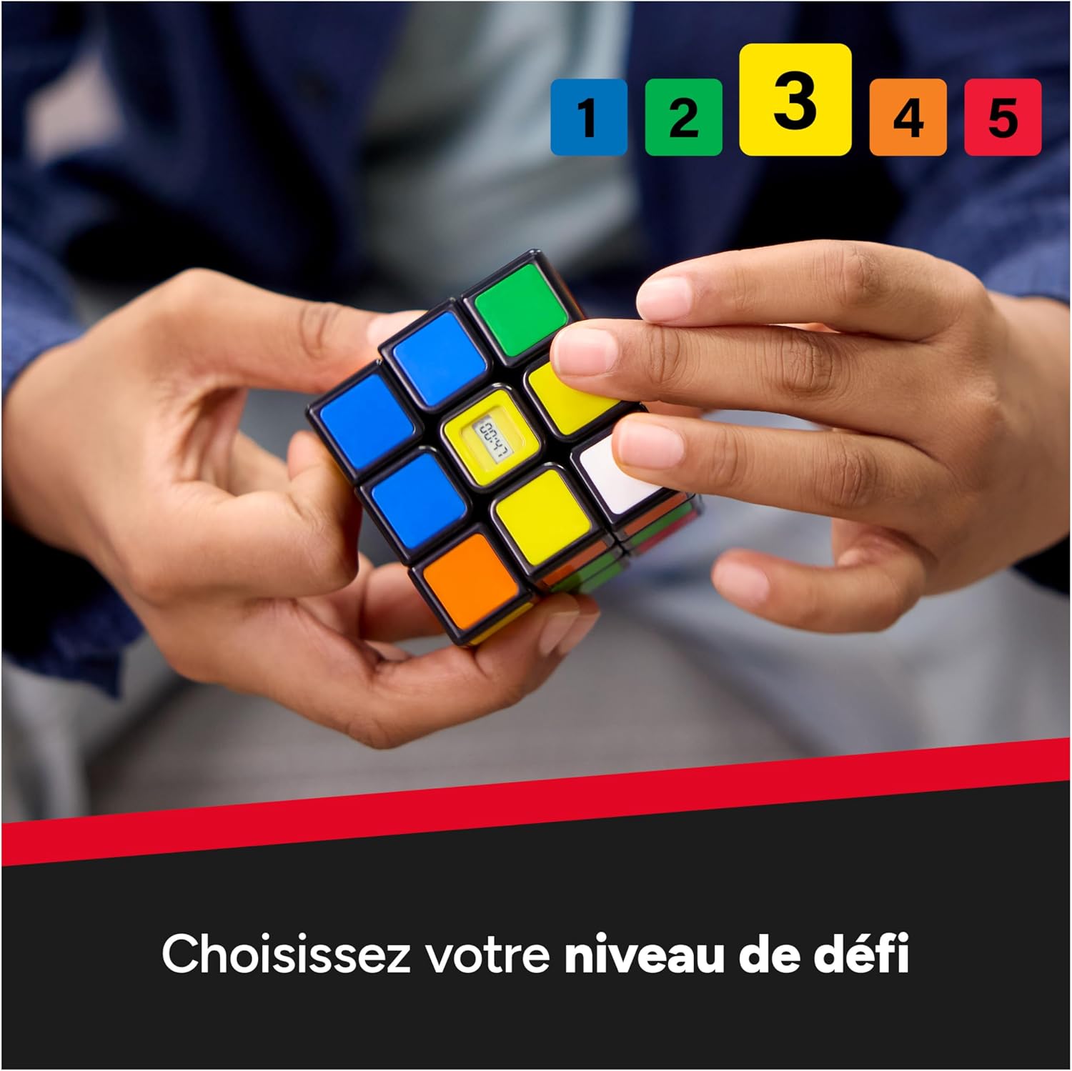 Detalle de Rubik’s Cube Chrono 3x3 : chronomètre intégré pour s’entraîner et progresser en vitesse
