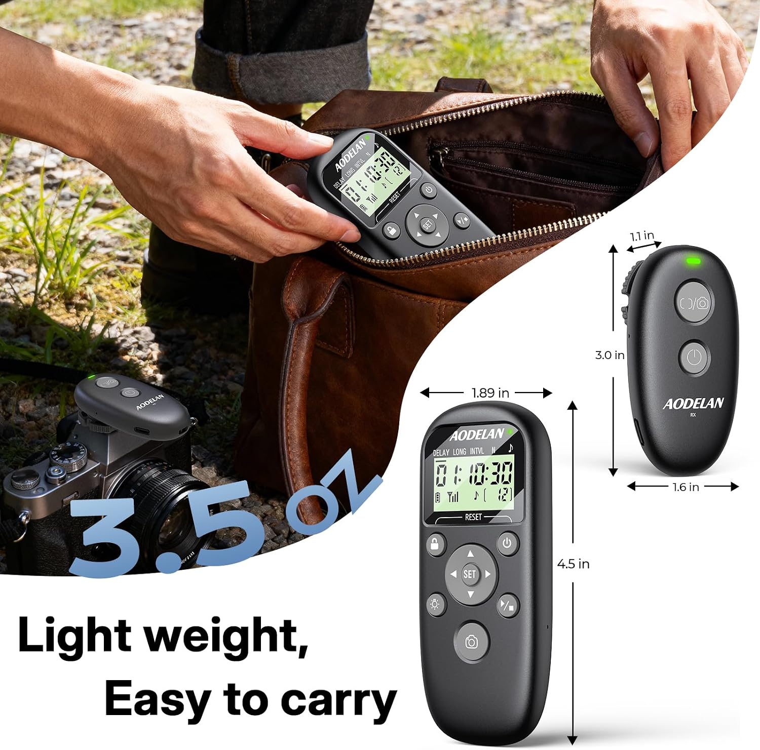 Detalle de for Canon Camera Rechargeable Remote Shutter Release with Interval Timer by Aodelan
