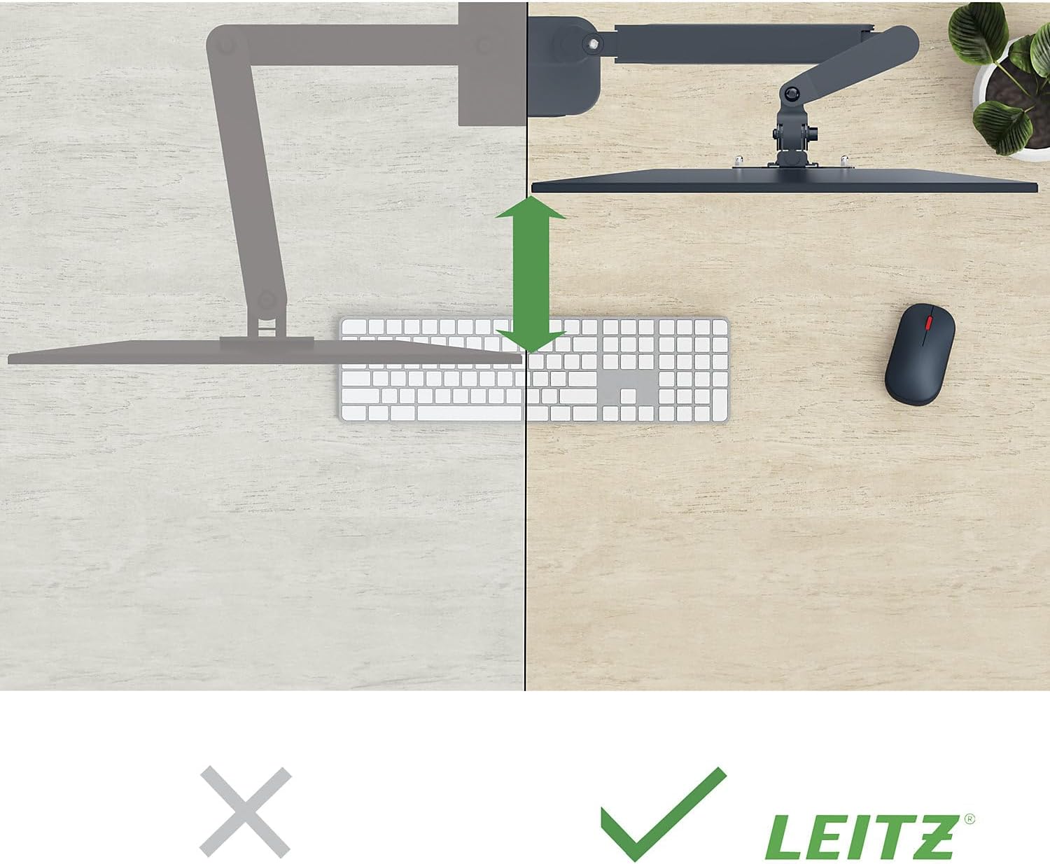 Detalle 2 de Leitz Ergo Braccio Singolo per Monitor a molla – supporto fino a 32'', 9 kg, grigio scuro