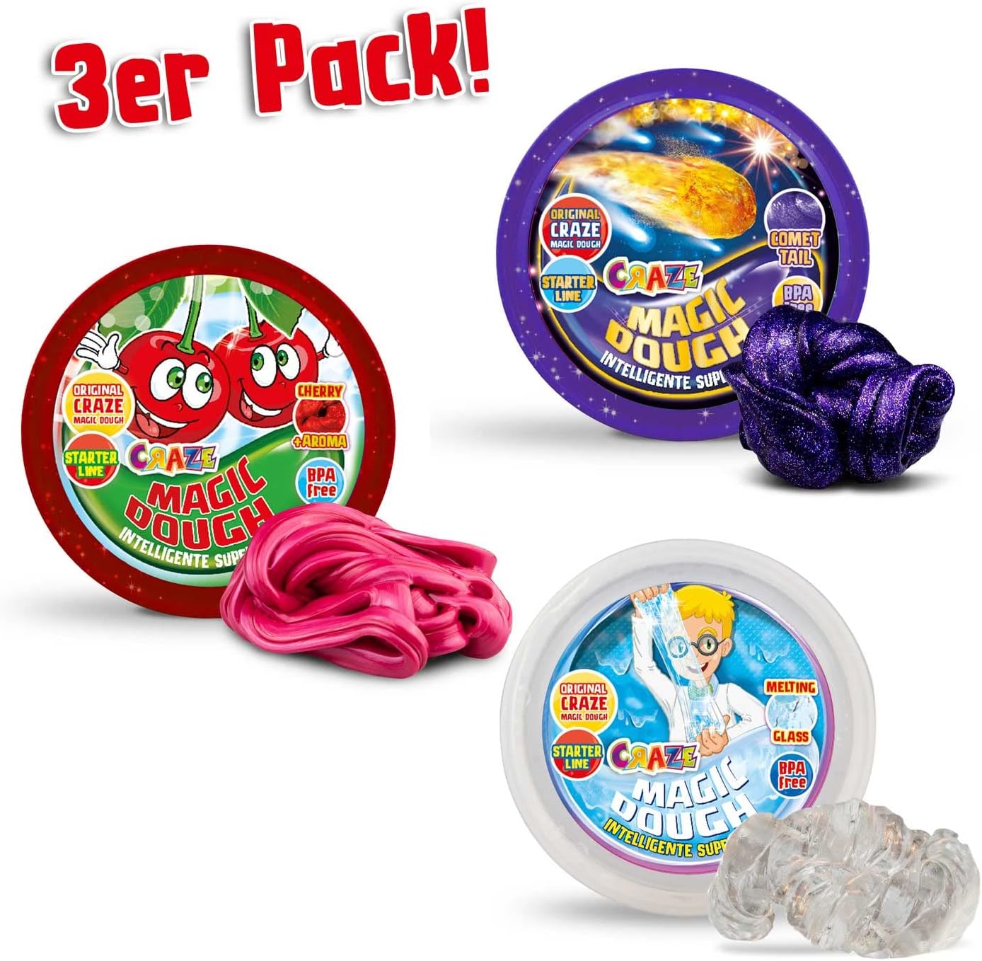 Thumbnail 3 de Craze Magic Dough 3er Bundle – intelligente Knete im 3er Bastelset (ab 3 Jahre)