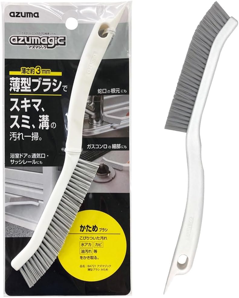 Detalle de アズマ アズマジック BA721 薄型かためブラシ 浴室ドア・サッシのすき間掃除用