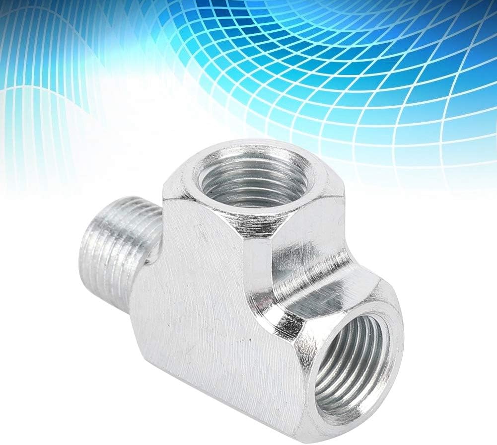 Detalle de Aramox T-koppling för manometer, 1/8 tum, aluminiumlegering och 3-vägsdesign