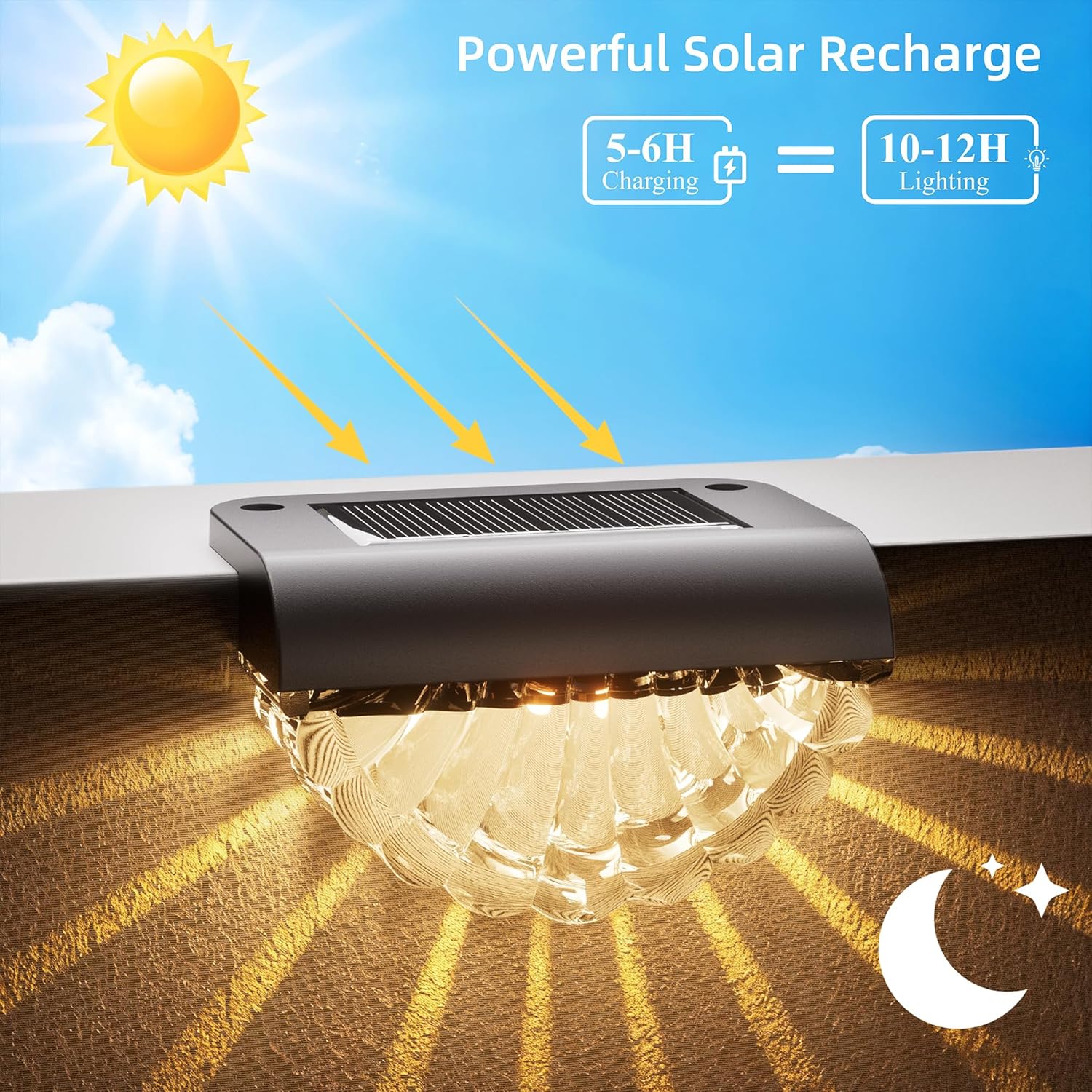 Detalle 2 de Lankey Sound Solar Fence Lights 6 Pack