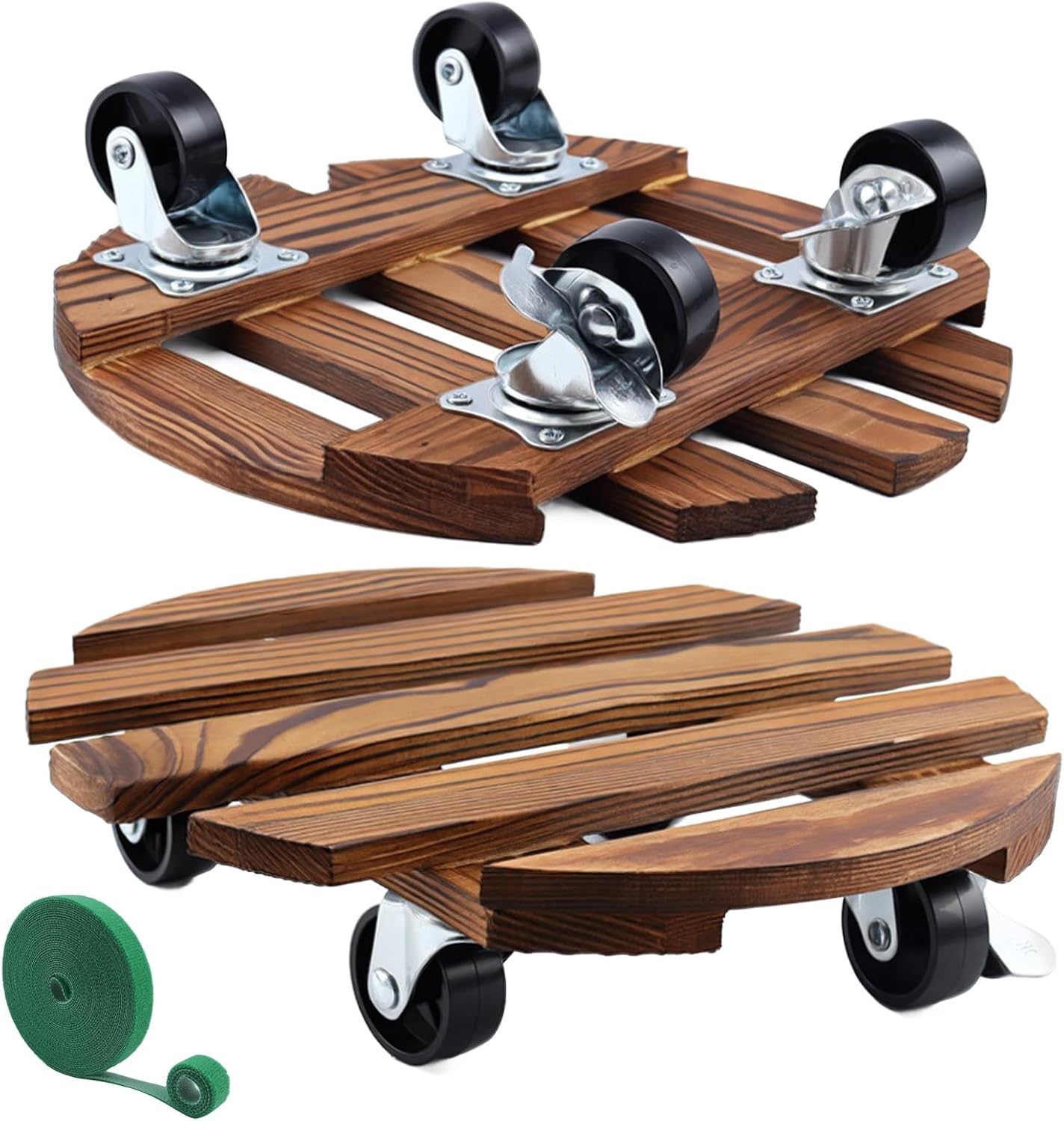 Detalle de K KASONIC 30 cm plantenroller, set van 2 met zwenkwielen en remmen