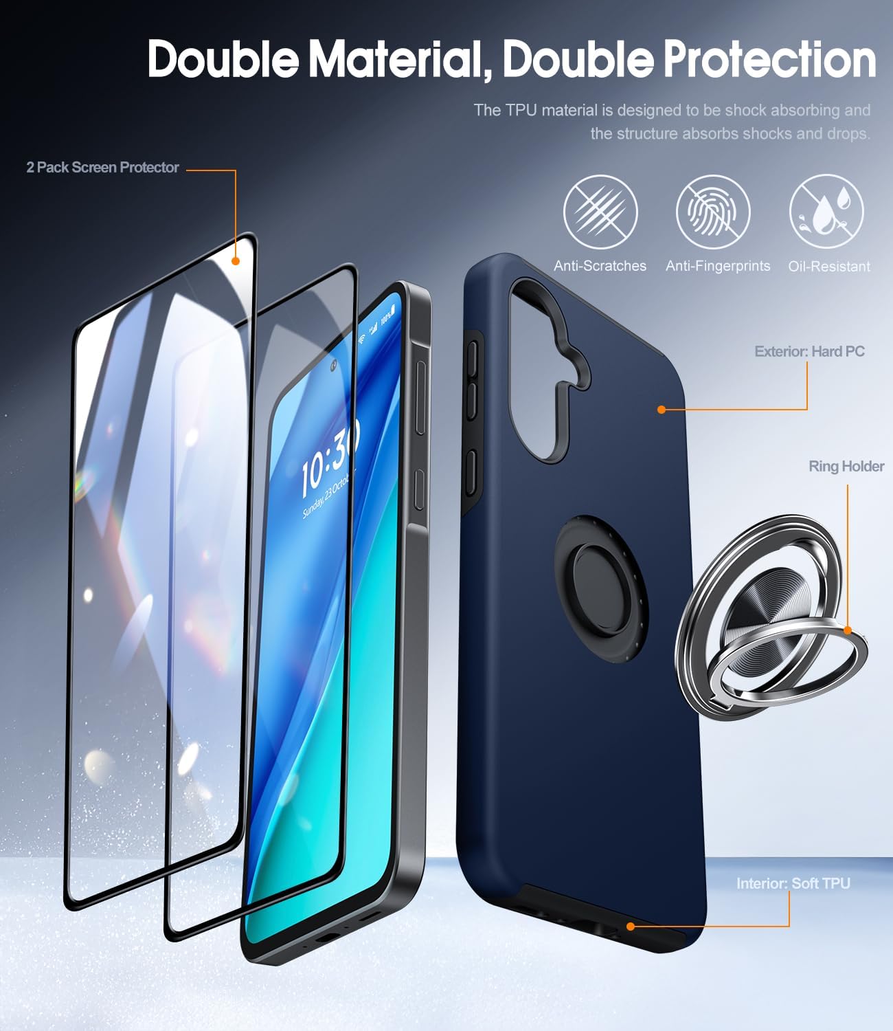 Thumbnail 6 de AOUIA Samsung Galaxy A56 5G case with 360° ring