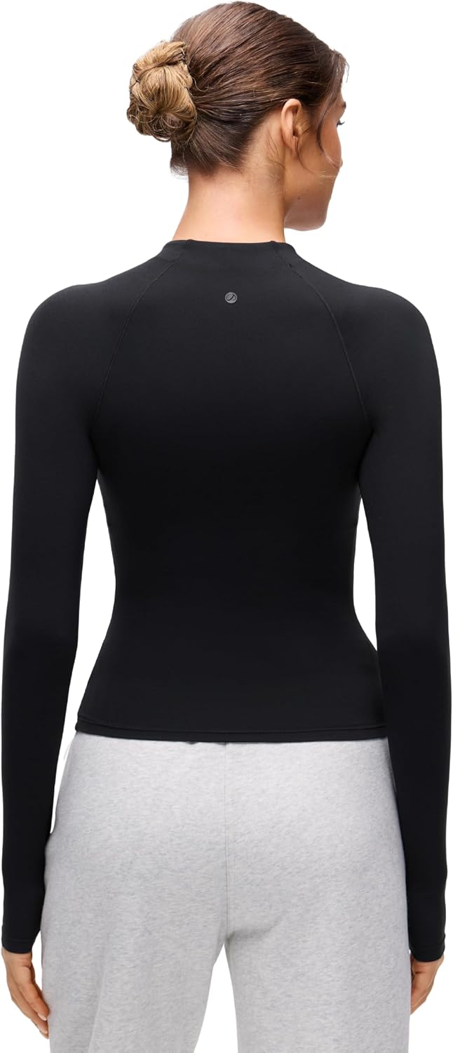 Detalle de CRZ YOGA Womens Softembrace Half Quarter Zip Long Sleeve Top