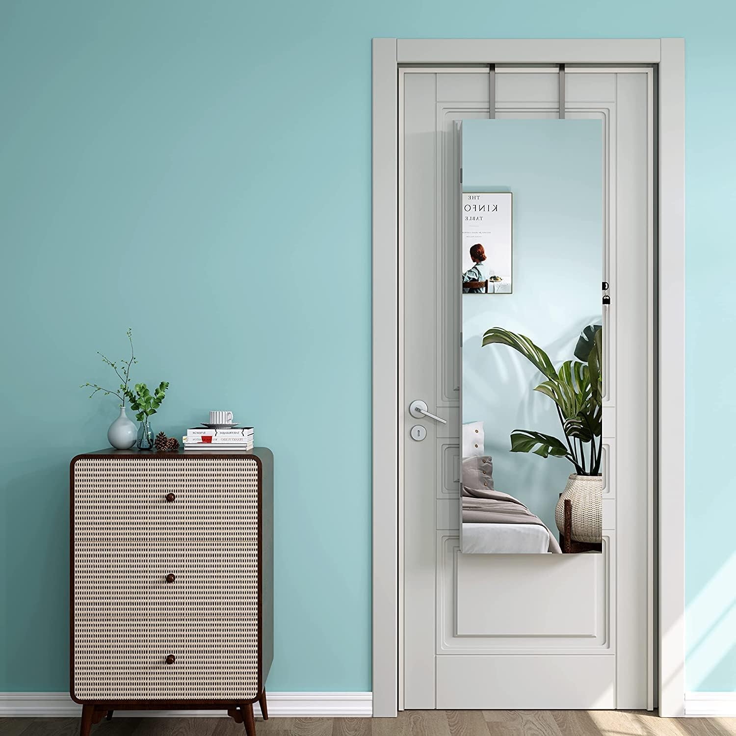 Detalle 2 de Dripex White Jewelry Organiser Wardrobe — Lockable Jewellery Mirror