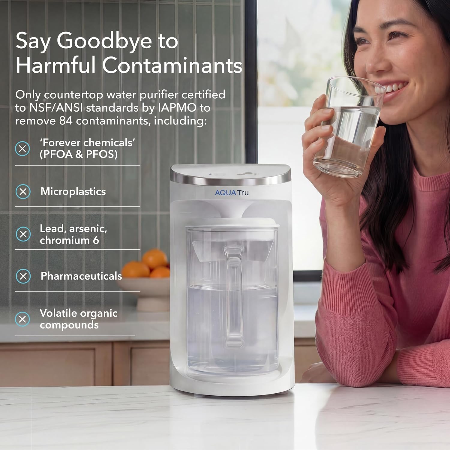 Detalle de AquaTru Carafe Smart Alkaline Countertop Water Purifier (4-Stage Reverse Osmosis) with Glass Carafe