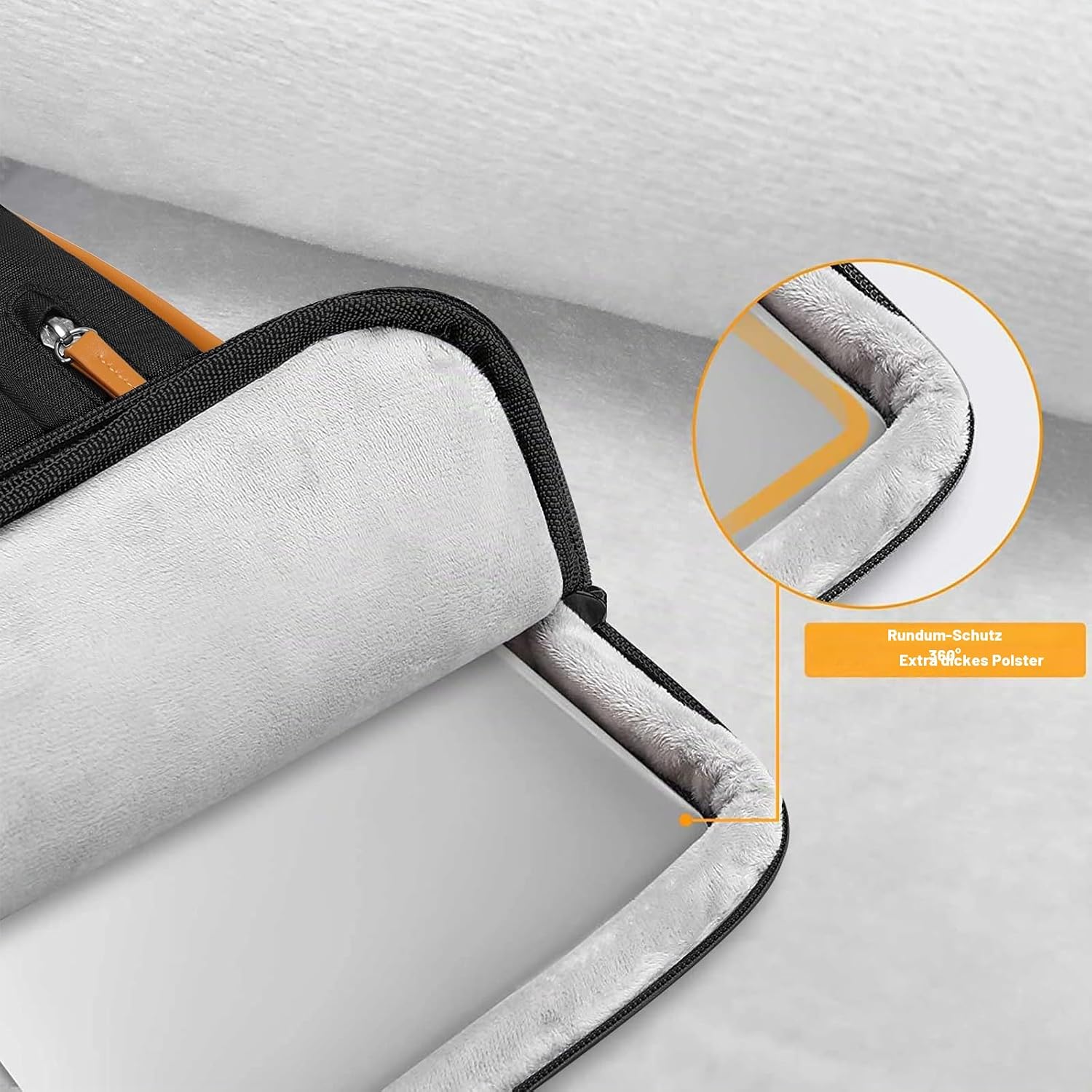 Detalle de MOSISO 360 Schutz-Laptoptasche 13,3 Zoll – Schutzhülle mit Organizer & Griff