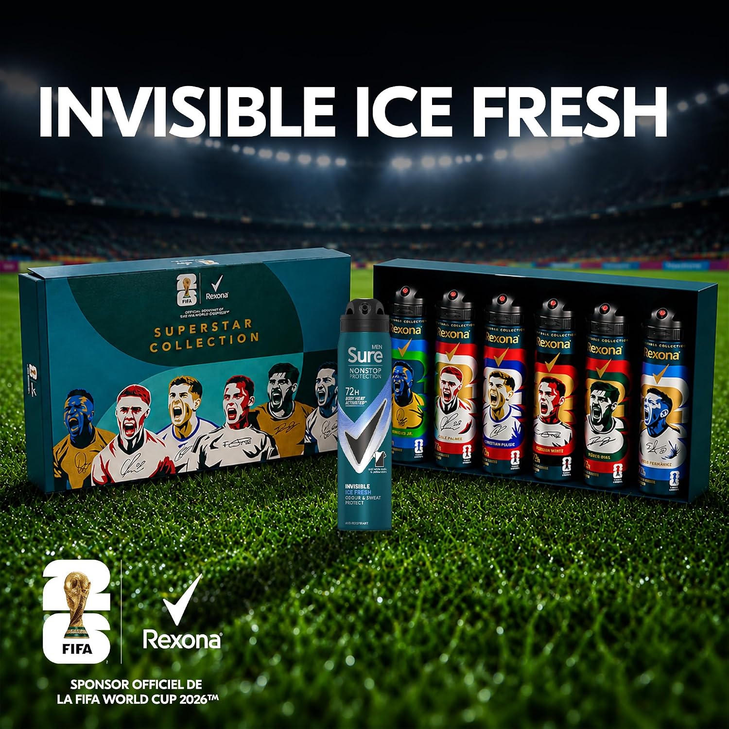 Thumbnail 5 de Rexona Coffret FIFA World Cup 2026 Superstar Collection – 6 déodorants spray homme 150 ml