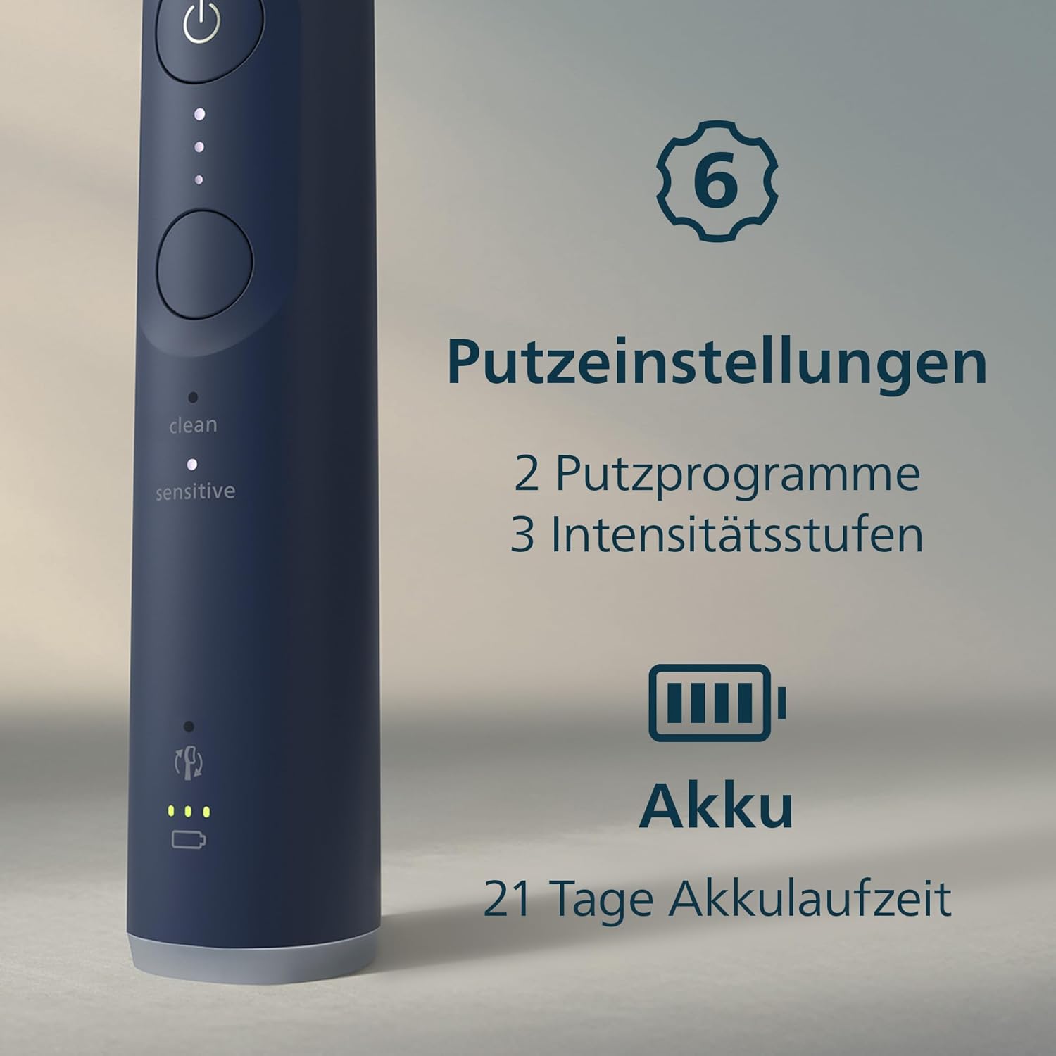 Thumbnail 5 de Philips Sonicare Series 6100: Elektrische Zahnbürste mit 6 Reinigungsprogrammen, Drucksensor und Reiseetui (HX7403/07)