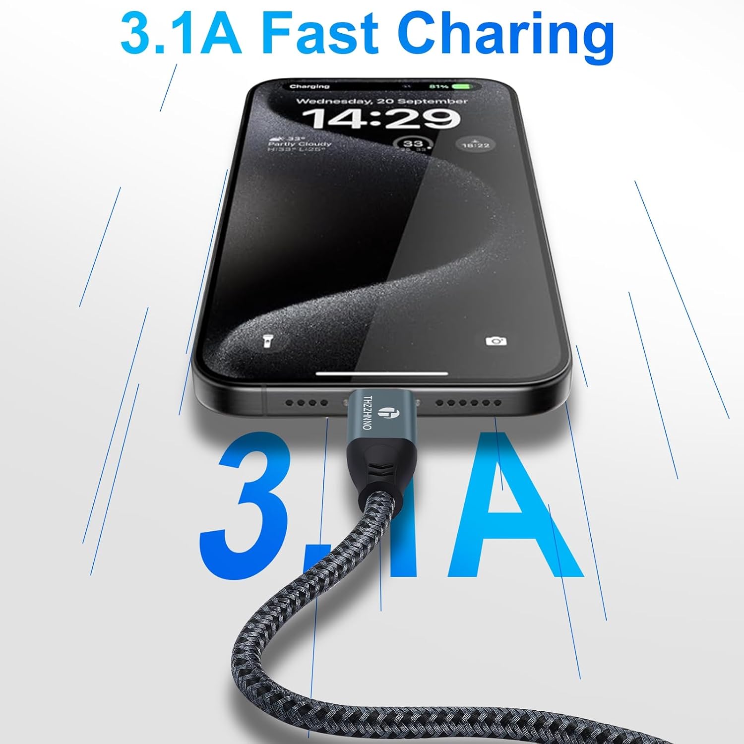 Thumbnail 3 de Thzzhnno USB A to USB C Cable 2M