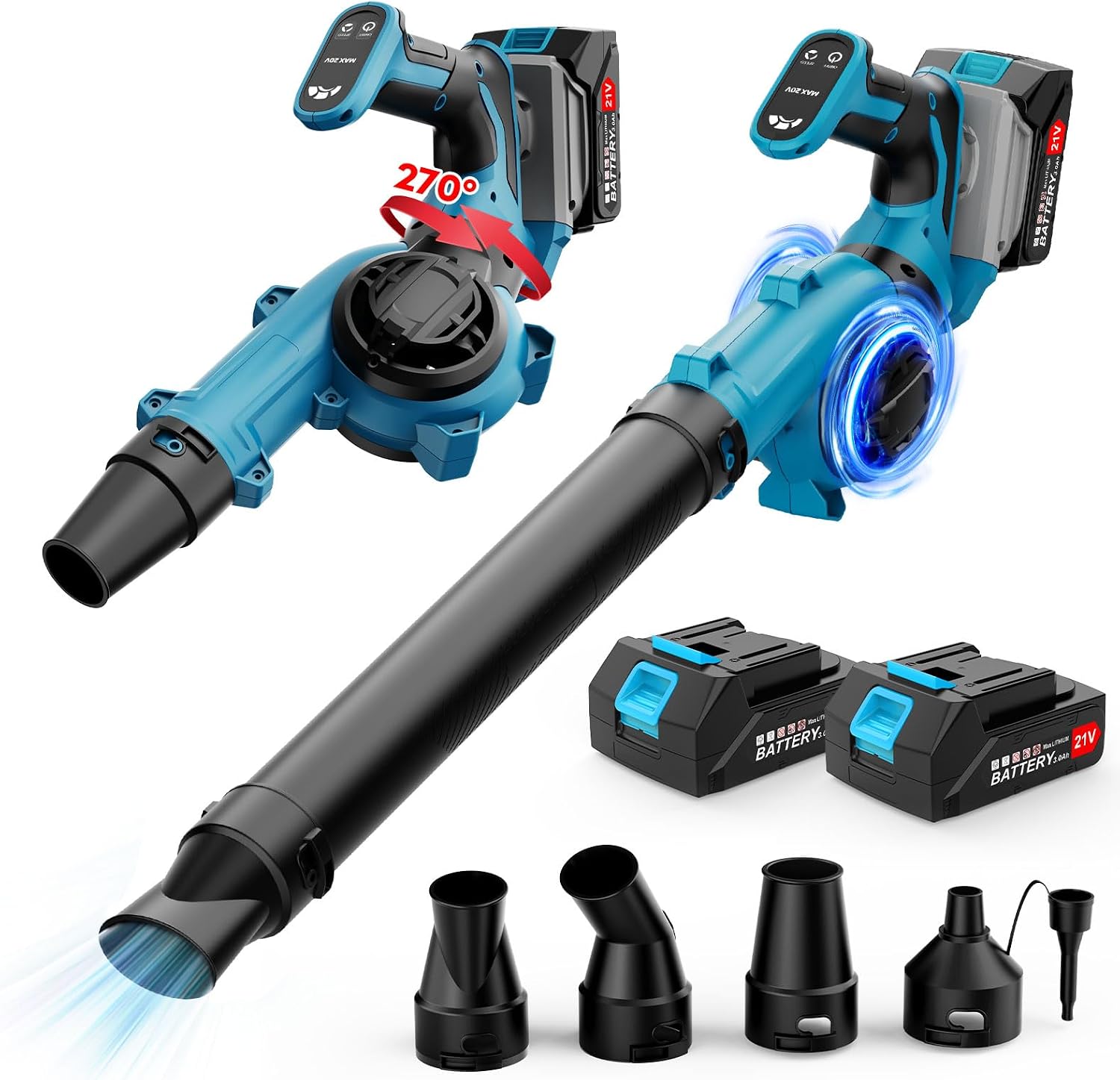 Detalle de Leaf Blower Cordless 2ร3000mAh, 210 km/h ๐
