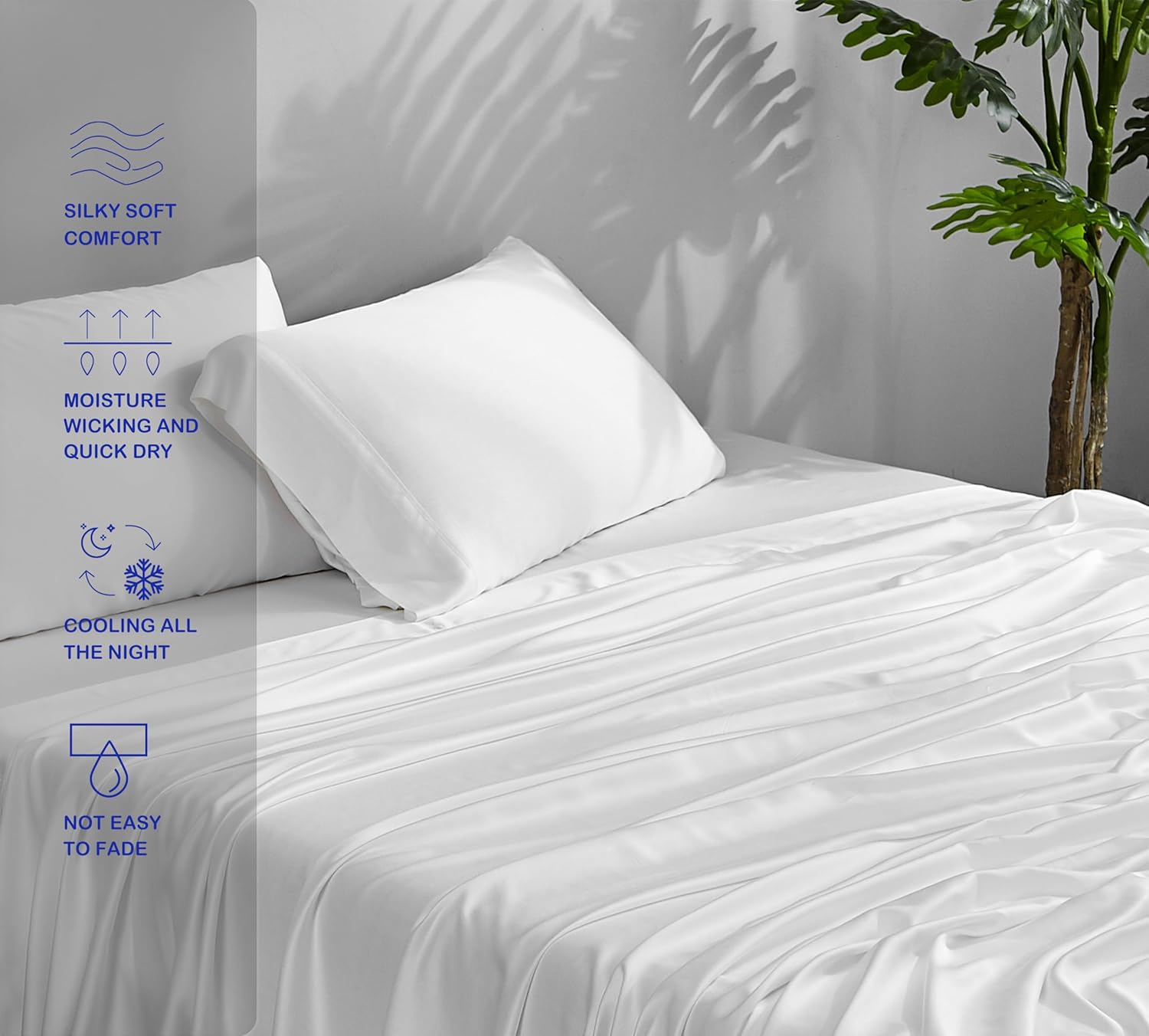 Detalle de ACCURATEX Bamboo Cooling Sheets, King Size, 300 Thread Count, 16-Inch Pockets