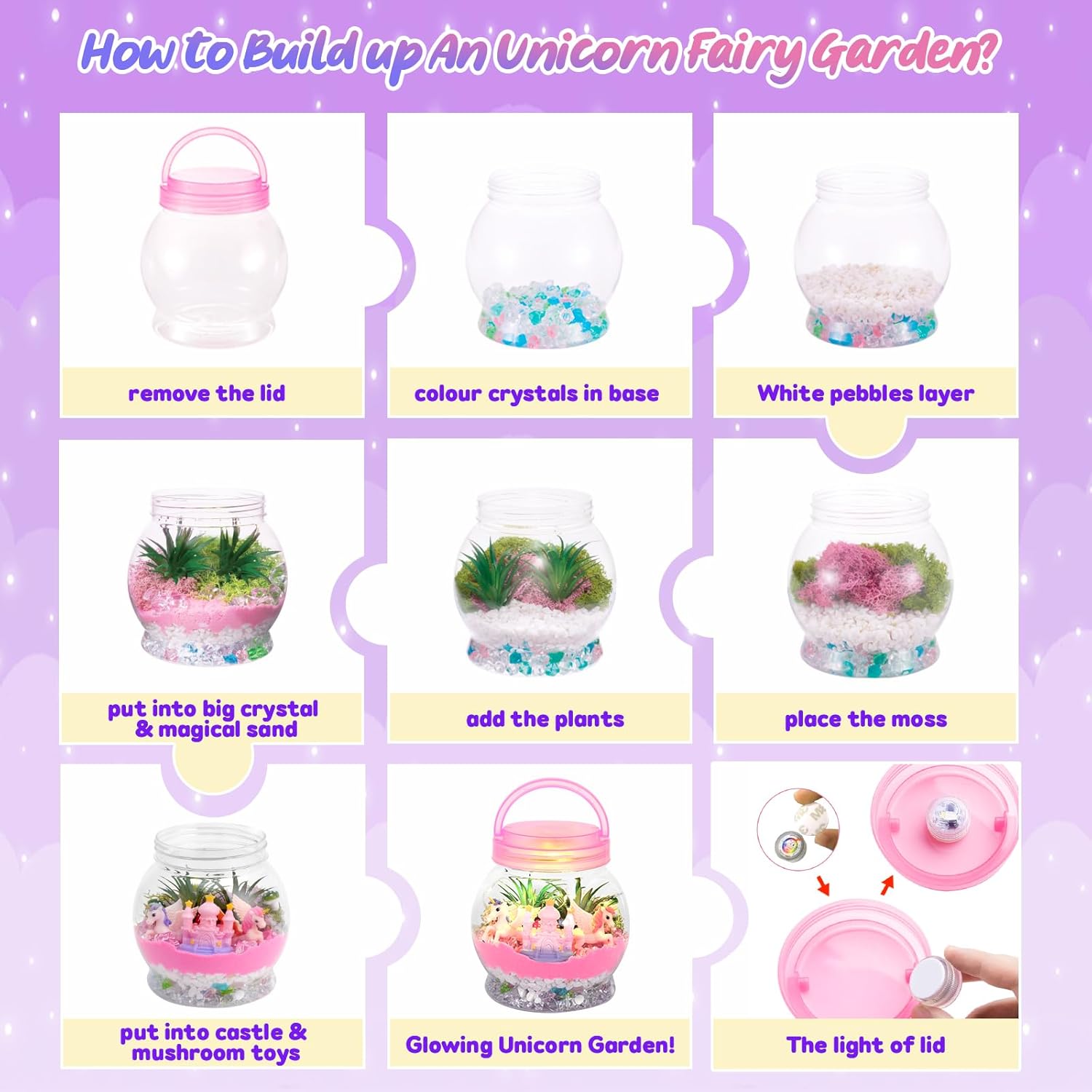 Detalle de MELAND Unicorn Terrarium Kit for Kids aged 5–8