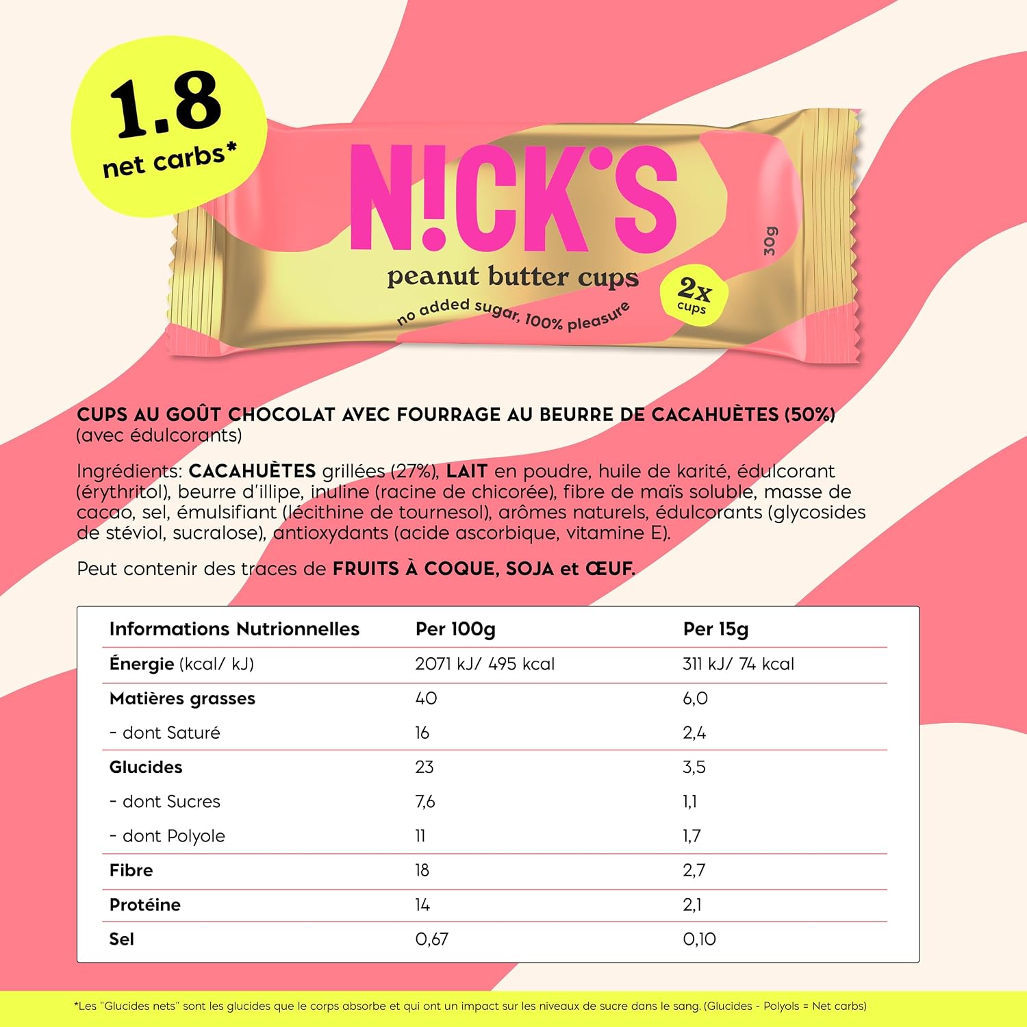Detalle 2 de N!CK'S NICKS-CON15-04 Peanut Butter Cups met pindacrème en chocolade