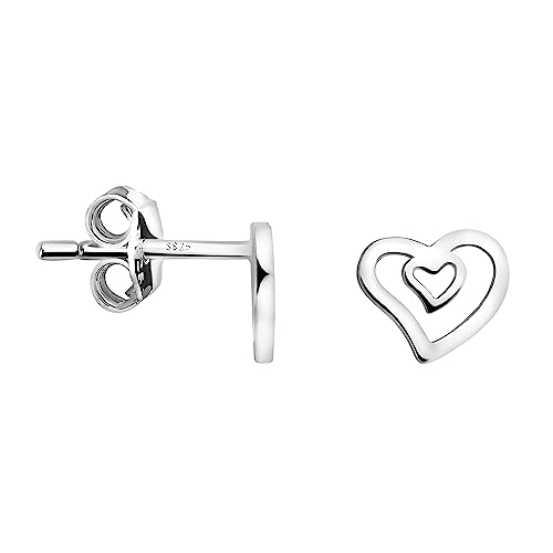Detalle de Boucles d'oreilles SOFIA MILANI argent 925 cœur double ⚡