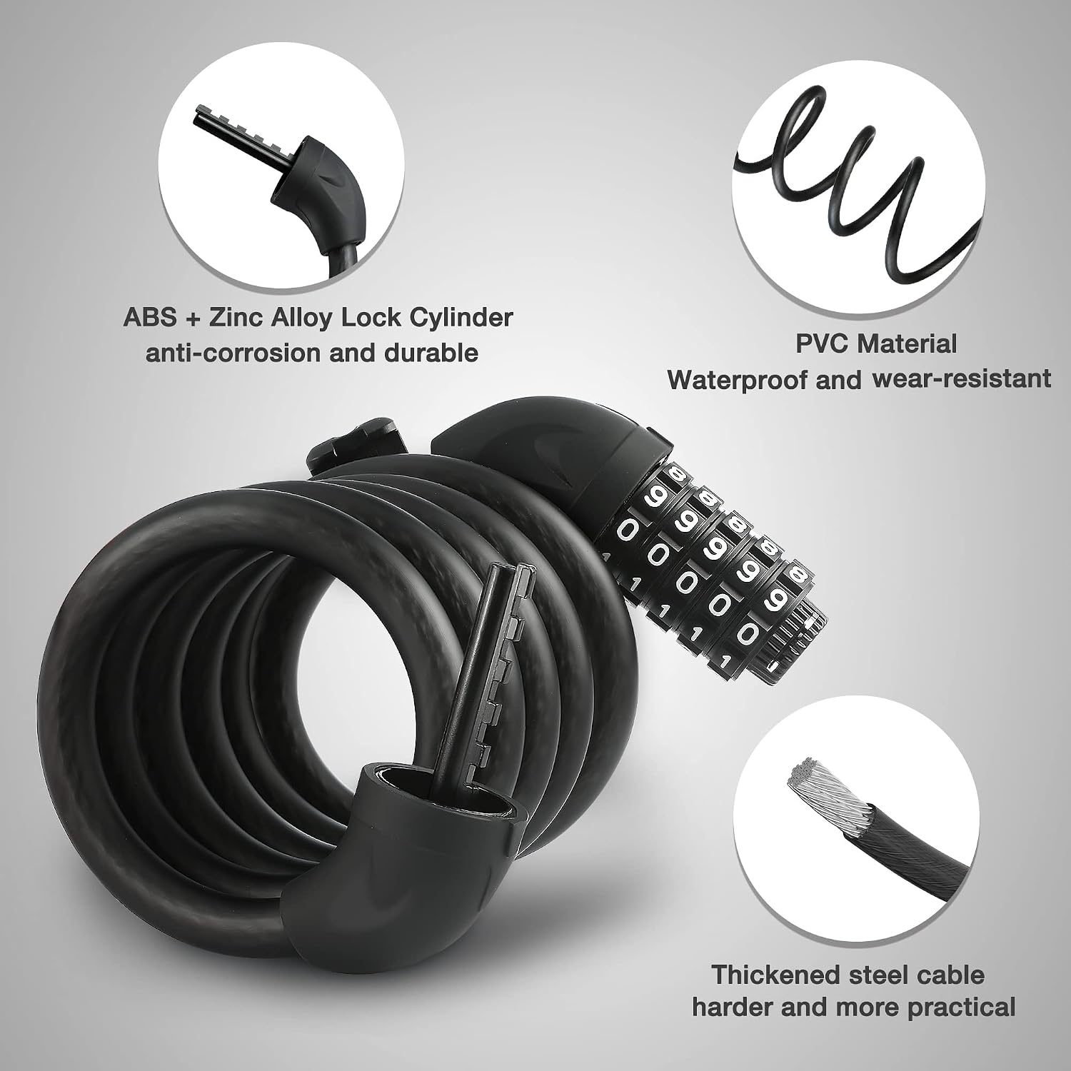 Detalle 2 de Câble antivol vélo ValueMax 150 cm ⚙