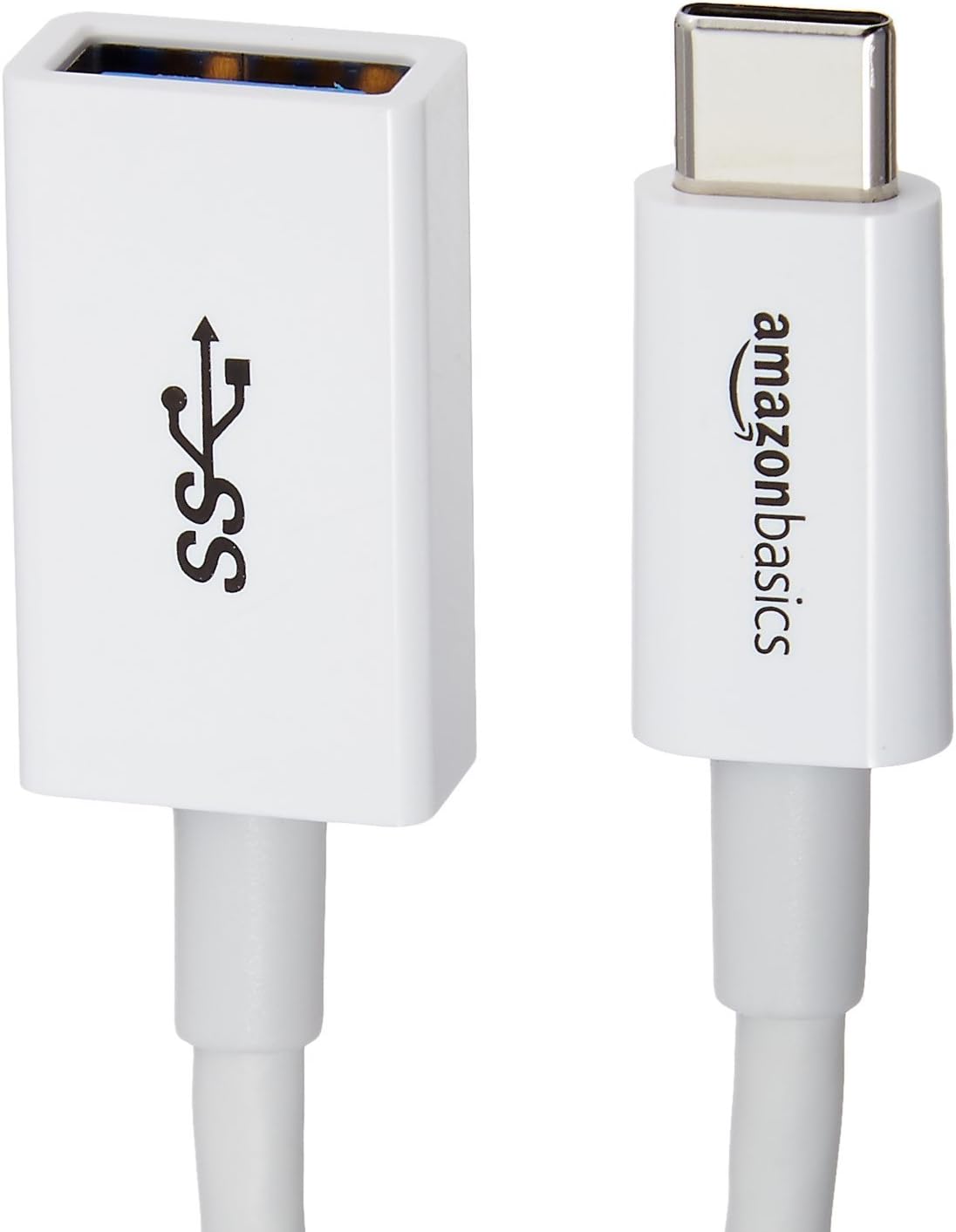 Detalle de Amazon Basics USB-C to USB-A 3.1 Gen1 Female Adapter Cable Converter (5Gbps) – 15W, USB-IF Certified