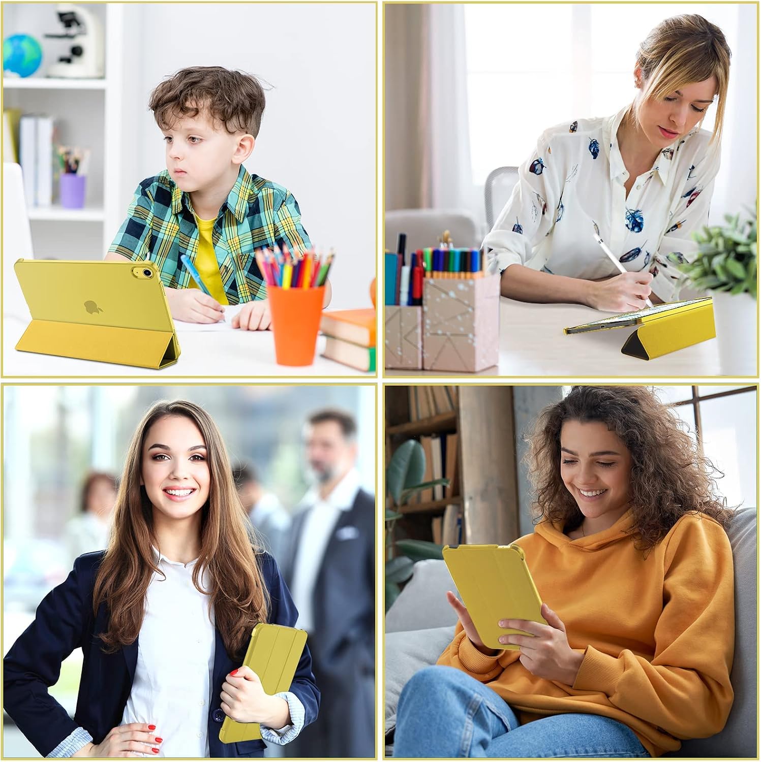 Thumbnail 6 de ProCase Hülle für iPad A16 11 Generation 2025 und iPad 10. Generation 2022 – Ultraleichtes Hartcase mit Wake/Sleep, Gelb