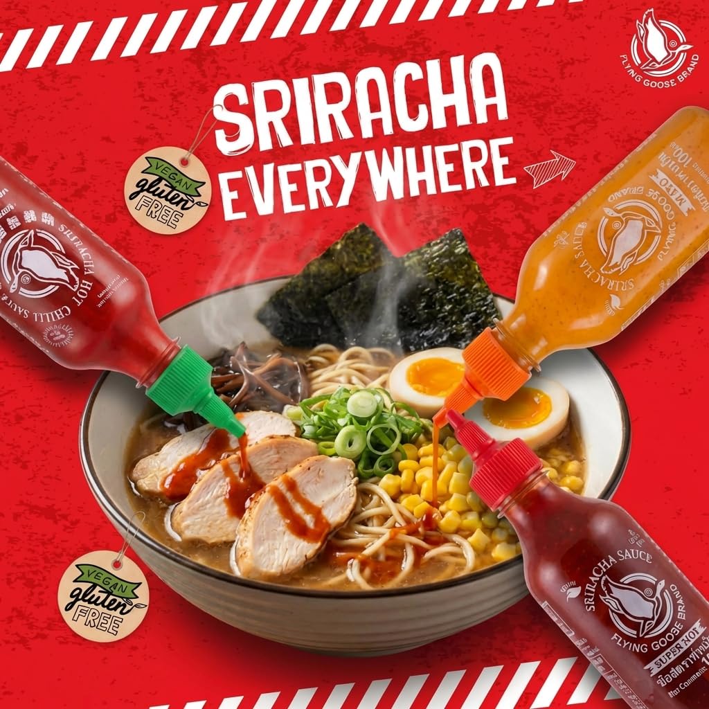 Thumbnail 4 de Flying Goose Sriracha scharfe Chilisaucen-Mischkarton (3 x 100 ml) als Probierpaket in 3 Geschmacksrichtungen
