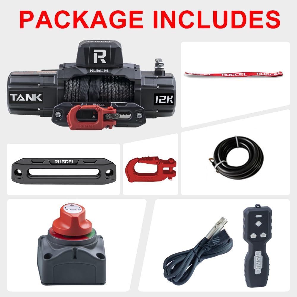 Thumbnail 4 de RUGCEL WINCH 12000lb Waterproof Electric Winch 85' Rope