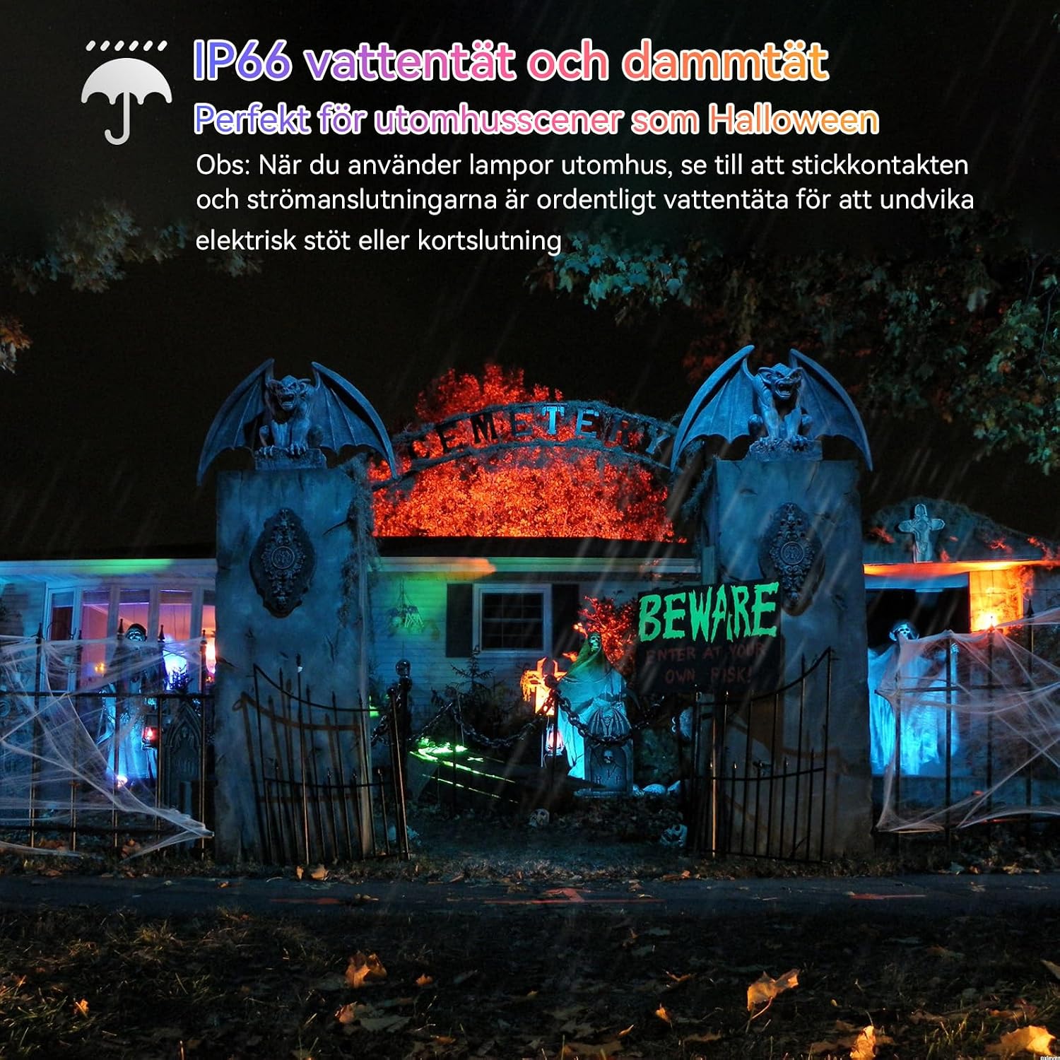 Detalle 2 de MEEKBOS MKB-ZJRGB150 RGB-strålkastare, 2-pack med appstyrning och IP66