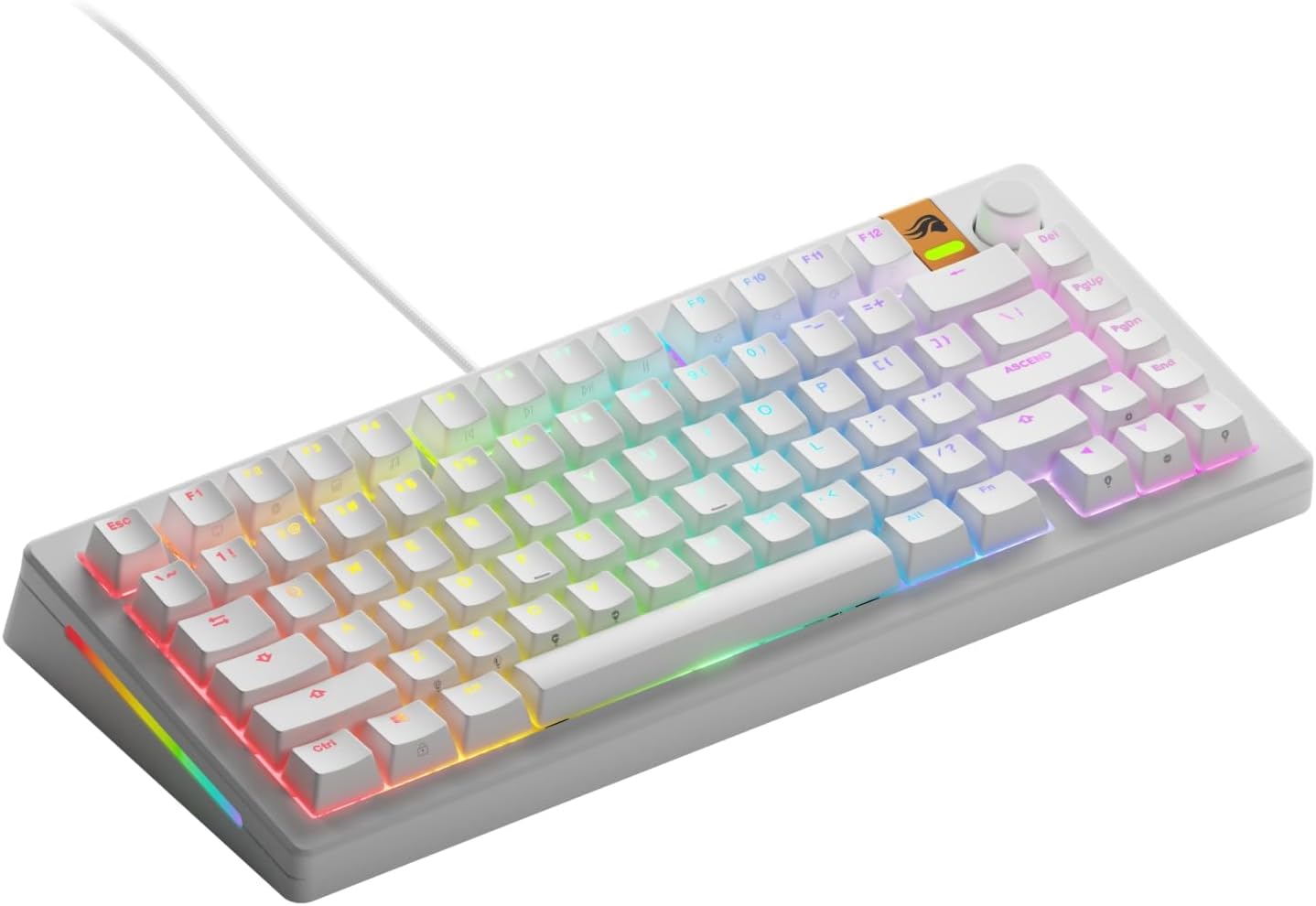 Detalle de GLORIOUS GLO-KB-GMMK3-75-PB-HE-W-WHT-US GMMK 3 HE 75% Keyboard, Hall Effect, 8,000 Hz