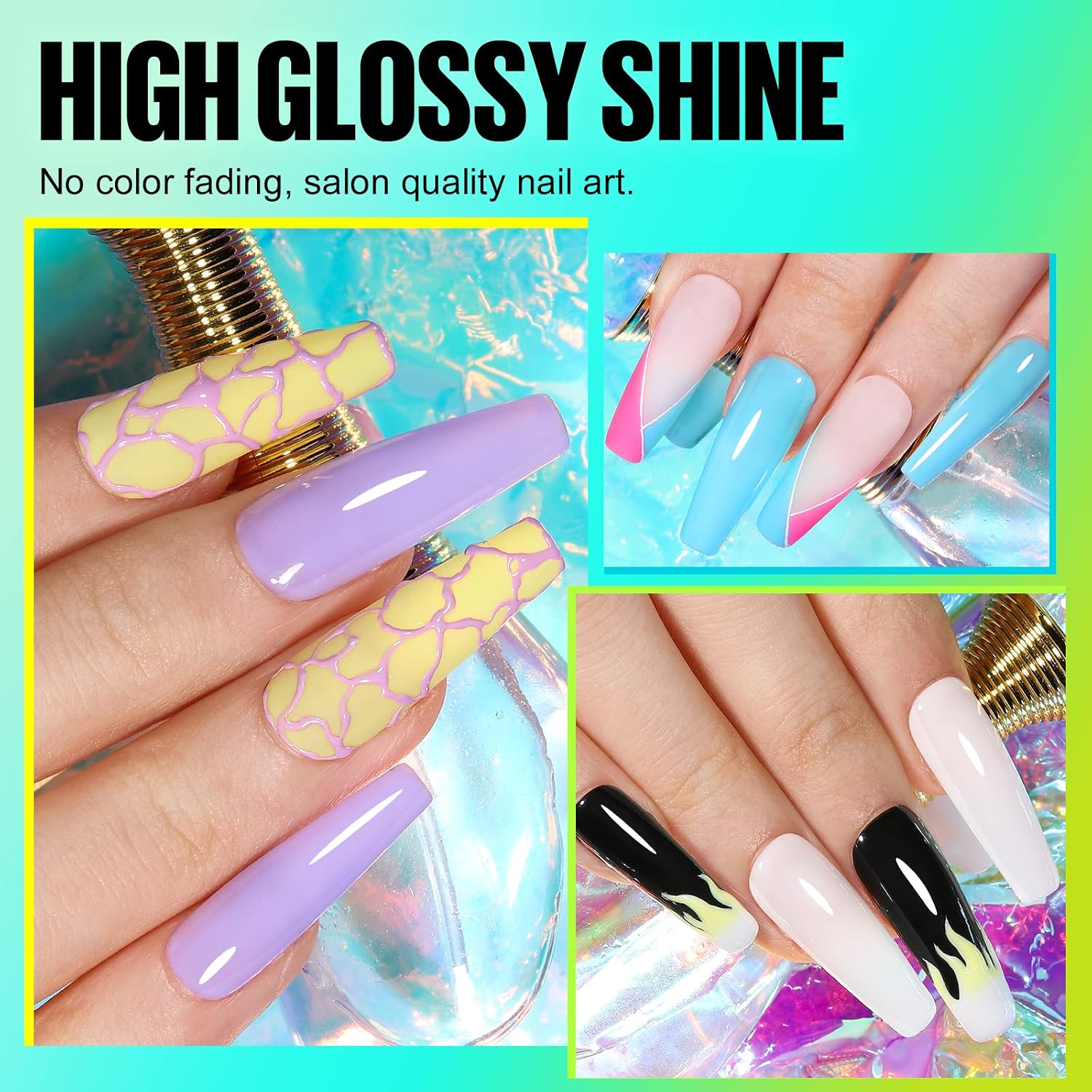 Detalle 1 de TOMICCA Night Glow Nagellack Set 6 Farben