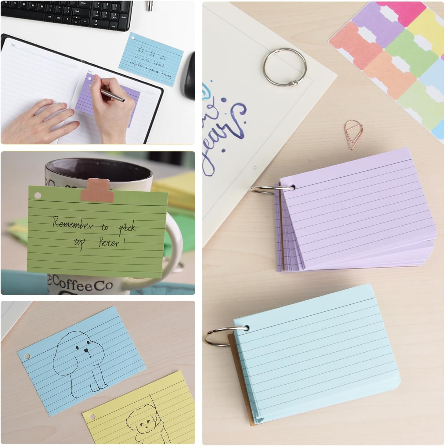 Detalle 2 de Vakki 600 pcs Revision Cards with 6 rings