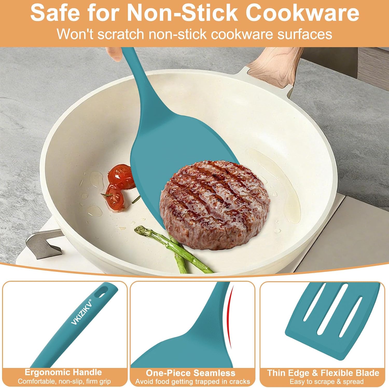 Detalle 2 de VKIZIKV Silicone Spatula Turner Set, 4-Piece