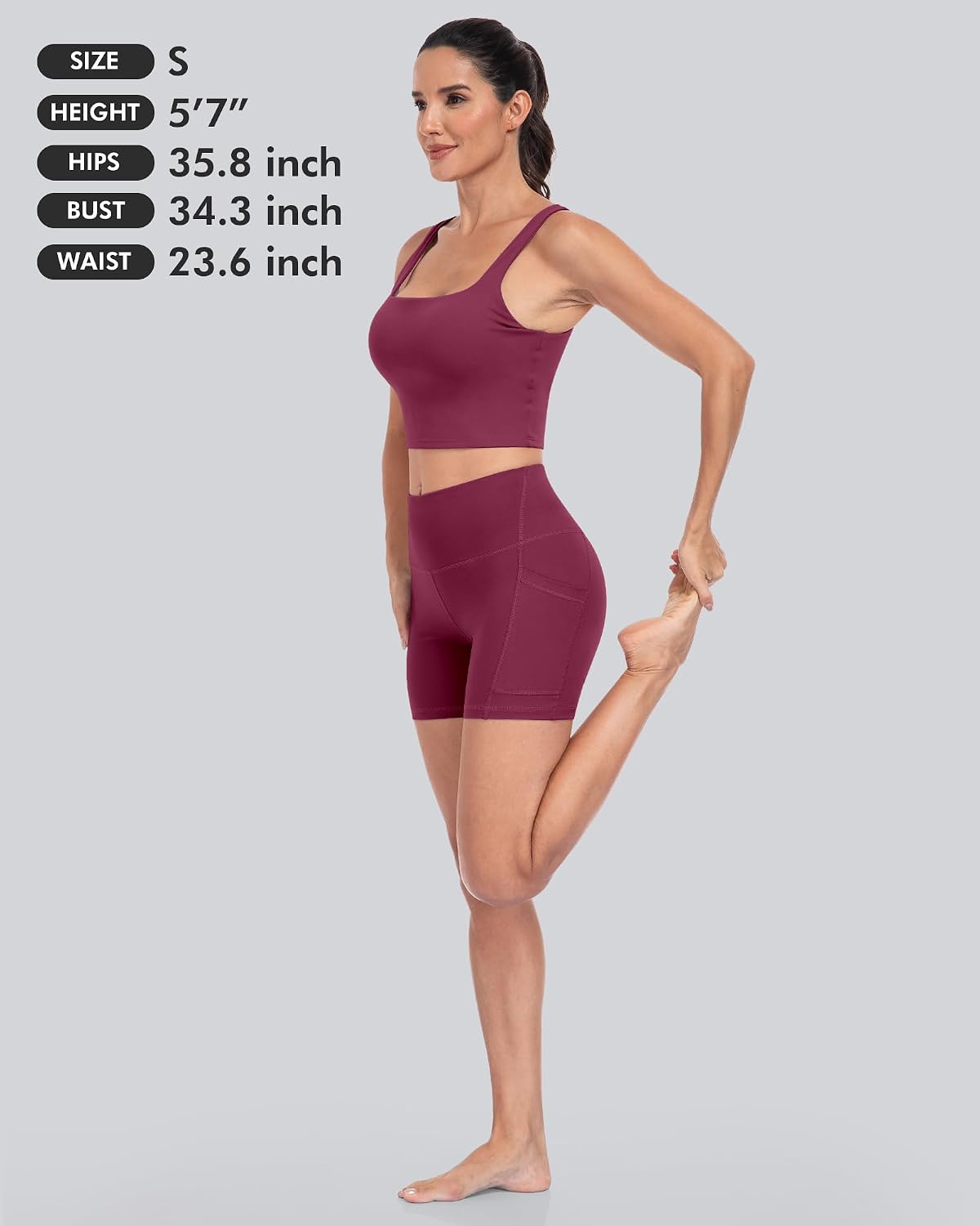 Thumbnail 6 de CHRLEISURE 6-Pack Women's Biker Shorts with Pocket, 5-Inch High-Waisted Tummy Control Spandex Yoga Workout Shorts