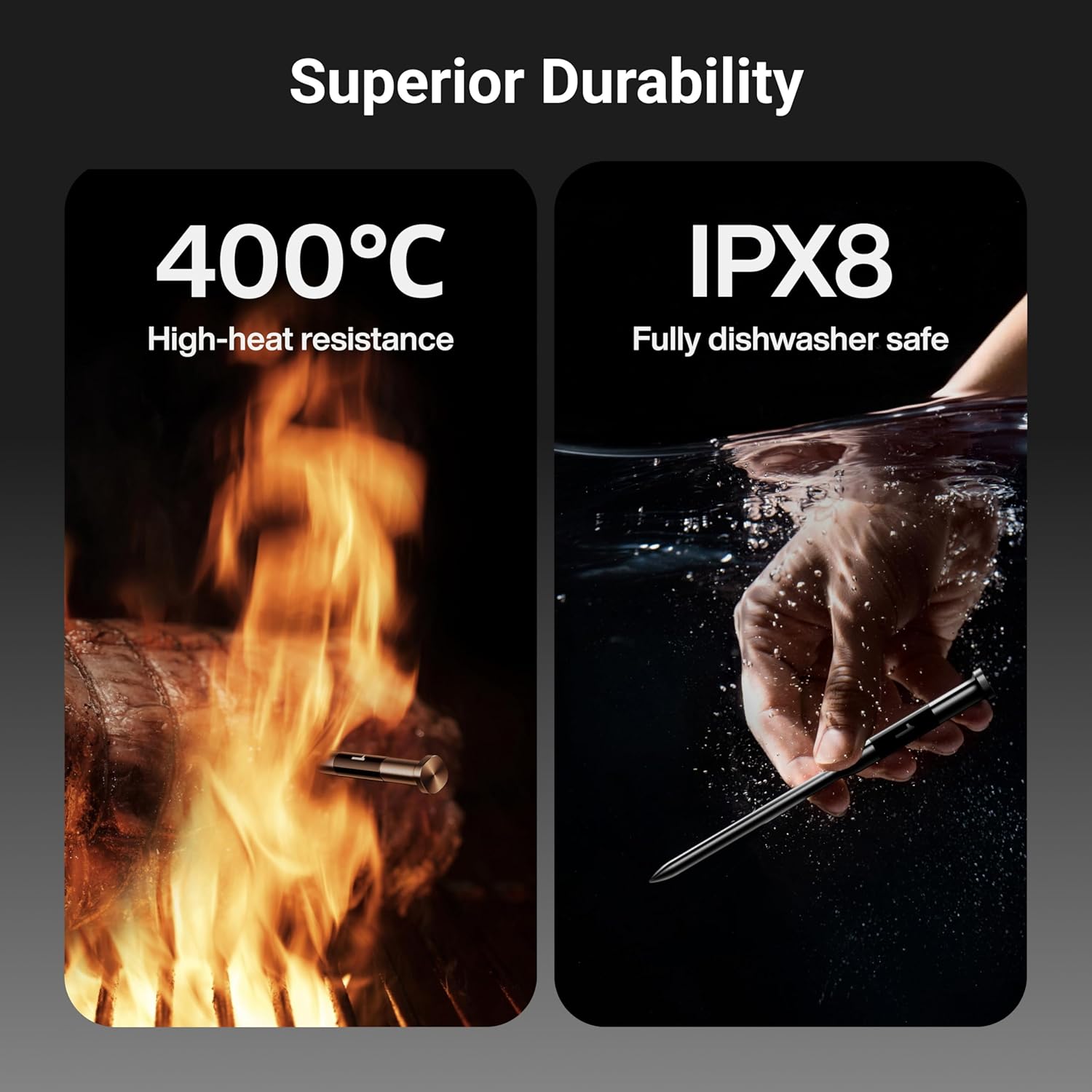 Detalle de ThermoMaven P1 Wireless Meat Thermometer: WiFi, Bluetooth 5.3 and IPX8 Probe