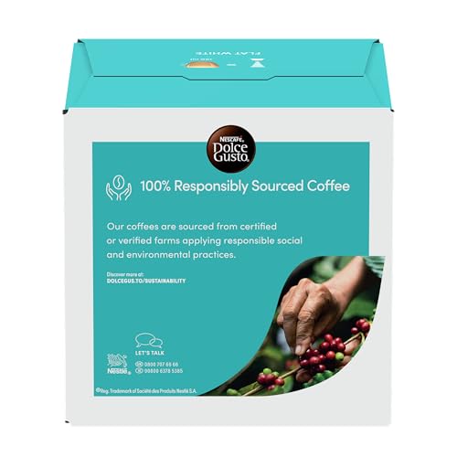 Detalle de Nescafé Dolce Gusto Flat White Coffee Pods – 16 Pods, Multipack of 3