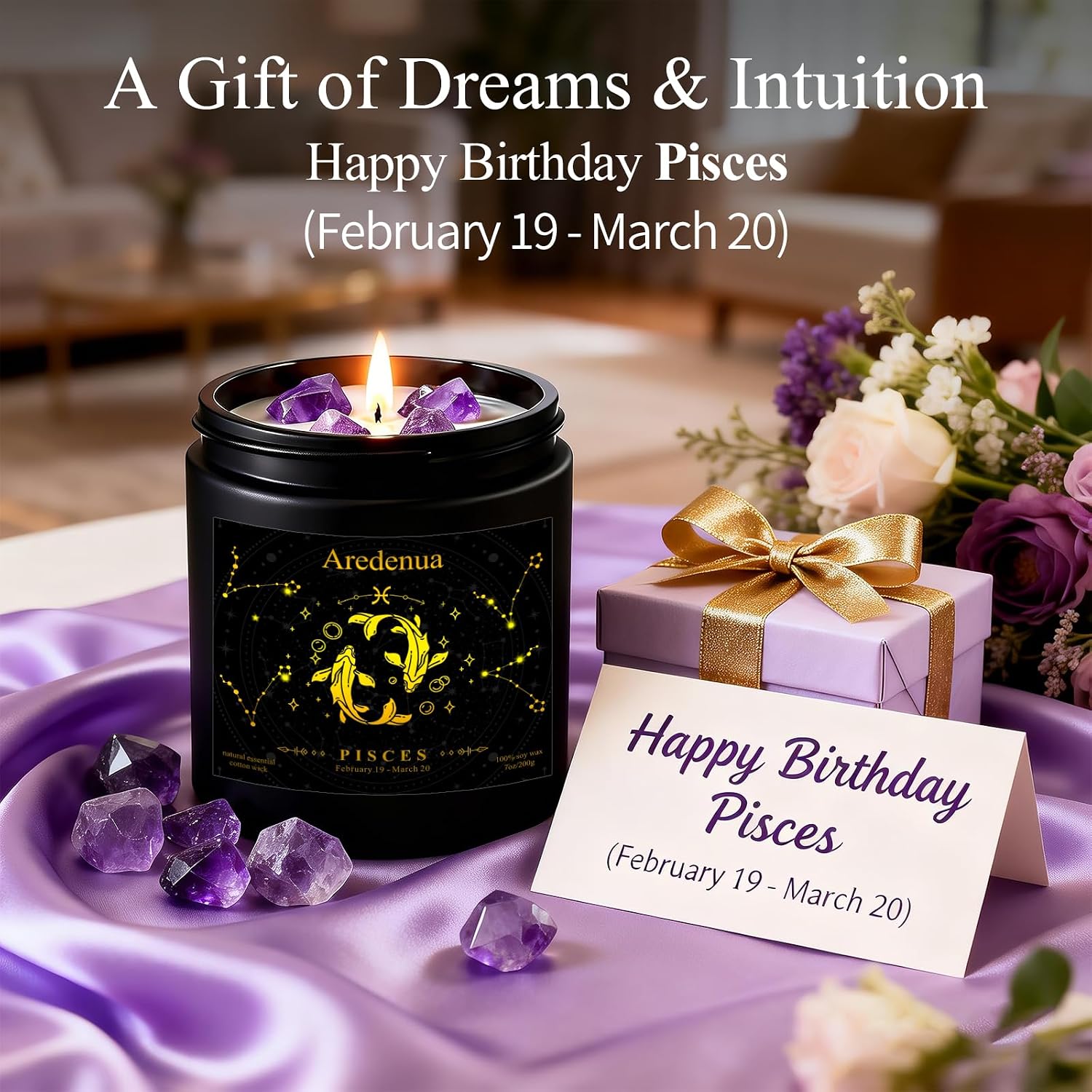 Thumbnail 1 de Pisces Zodiac Soy Candle, 7 oz
