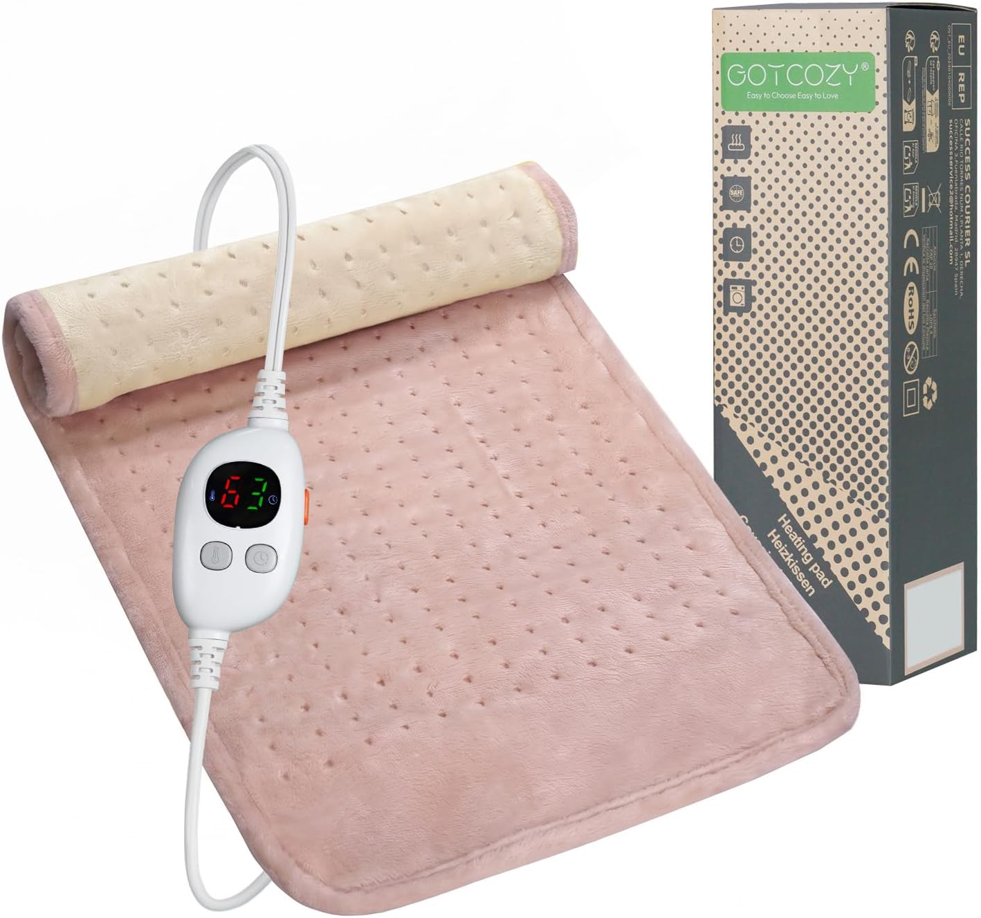 Detalle de GOTCOZY HP-J-3060 elektrisch warmtekussen 30 × 60 cm, 6 warmtestanden