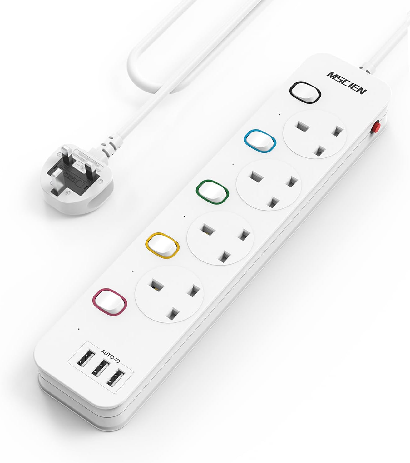 Detalle de Mscien Extension Lead 1.8m with 3 USB