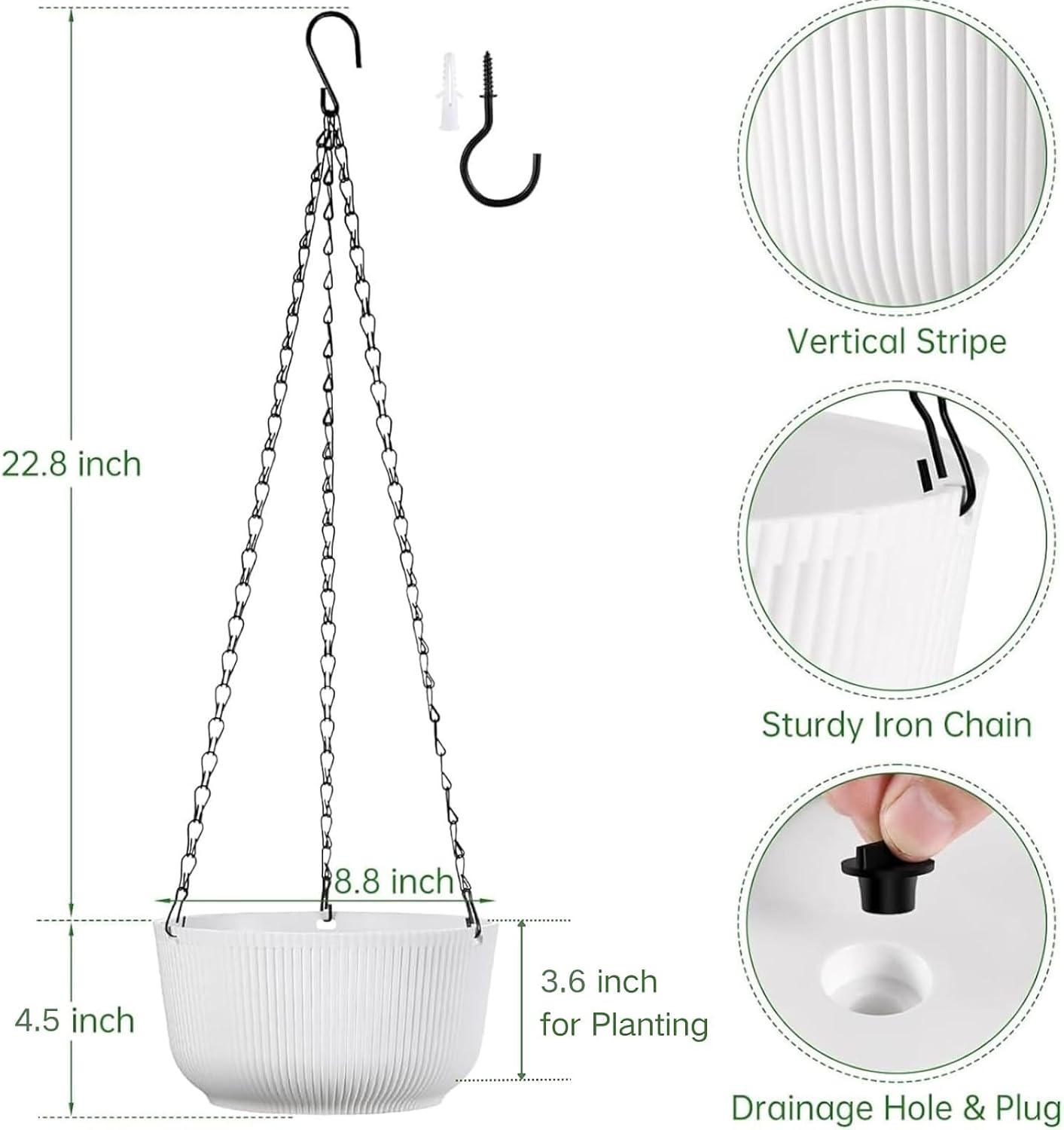 Thumbnail 1 de Kvetto Hanging Planters 8-Inch