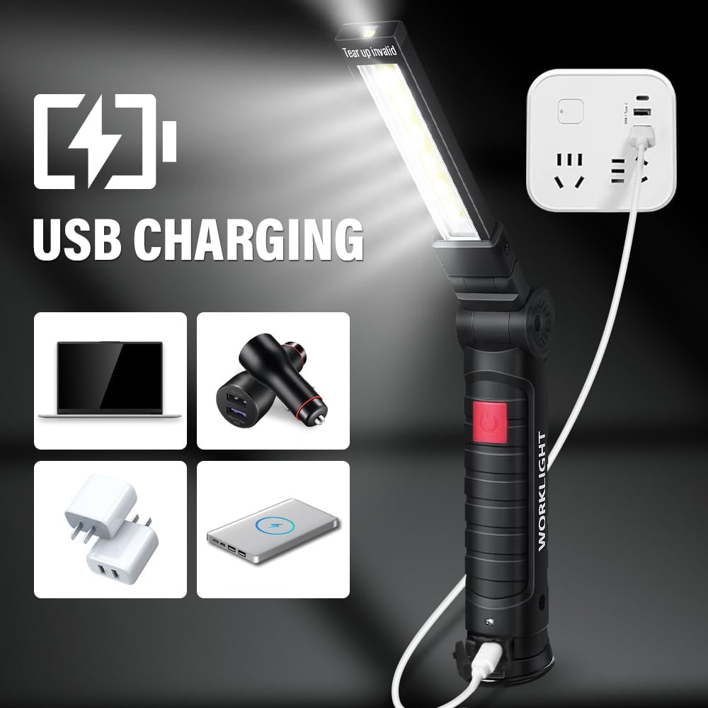 Thumbnail 4 de FIBRAVE LED Work Light Rechargeable — 4‑Pack Magnetic USB Torch with 360° Rotation