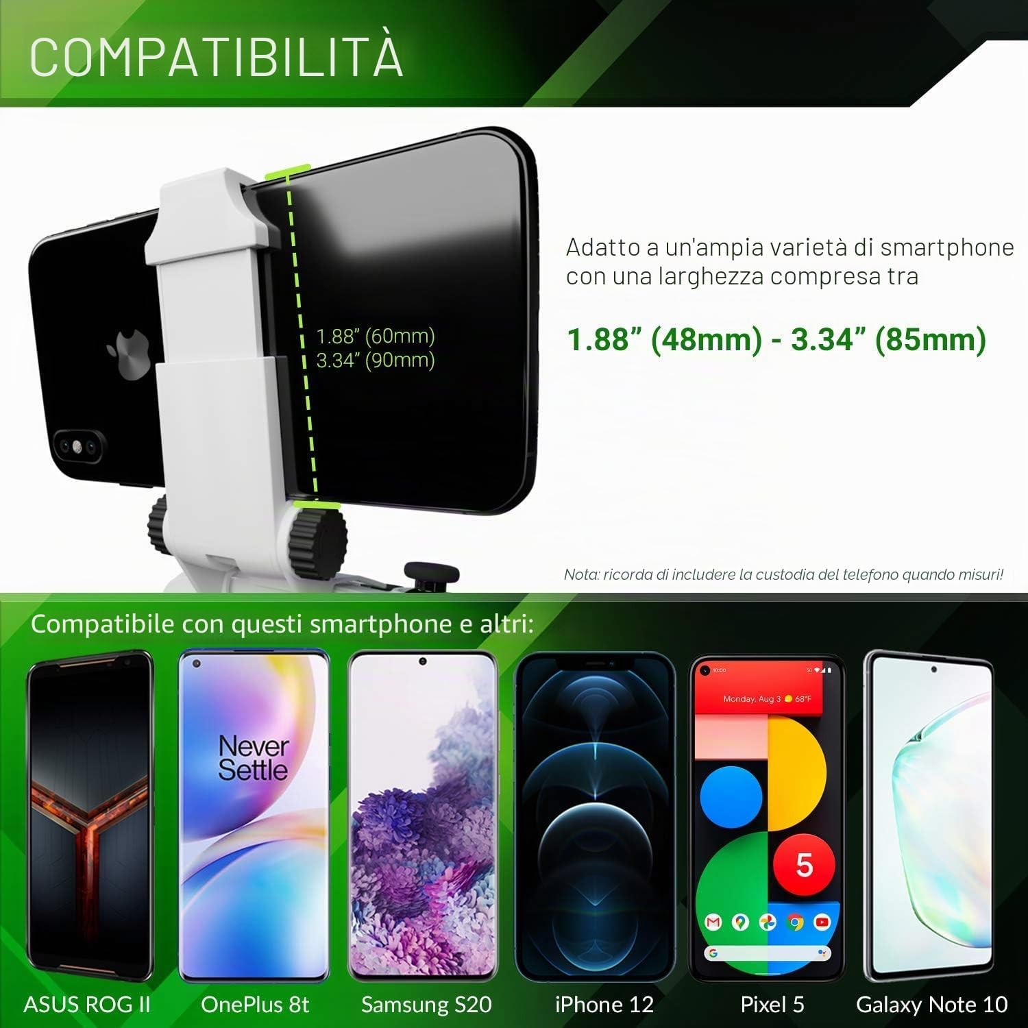 Detalle de Supporto per telefono per controller Xbox Series X|S, morsetto regolabile – Orzly