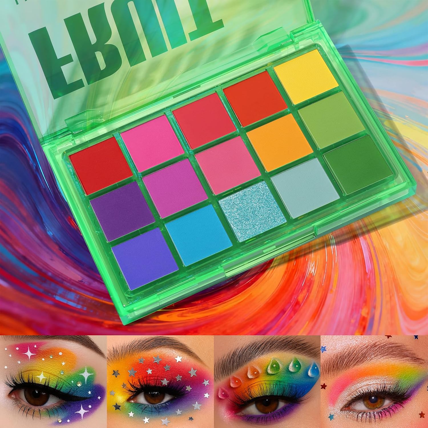 Thumbnail 5 de UCANBE Bunte Lidschatten-Palette Fruit Punch – 15 Farbtöne, Hochpigmentiert, wasserdicht