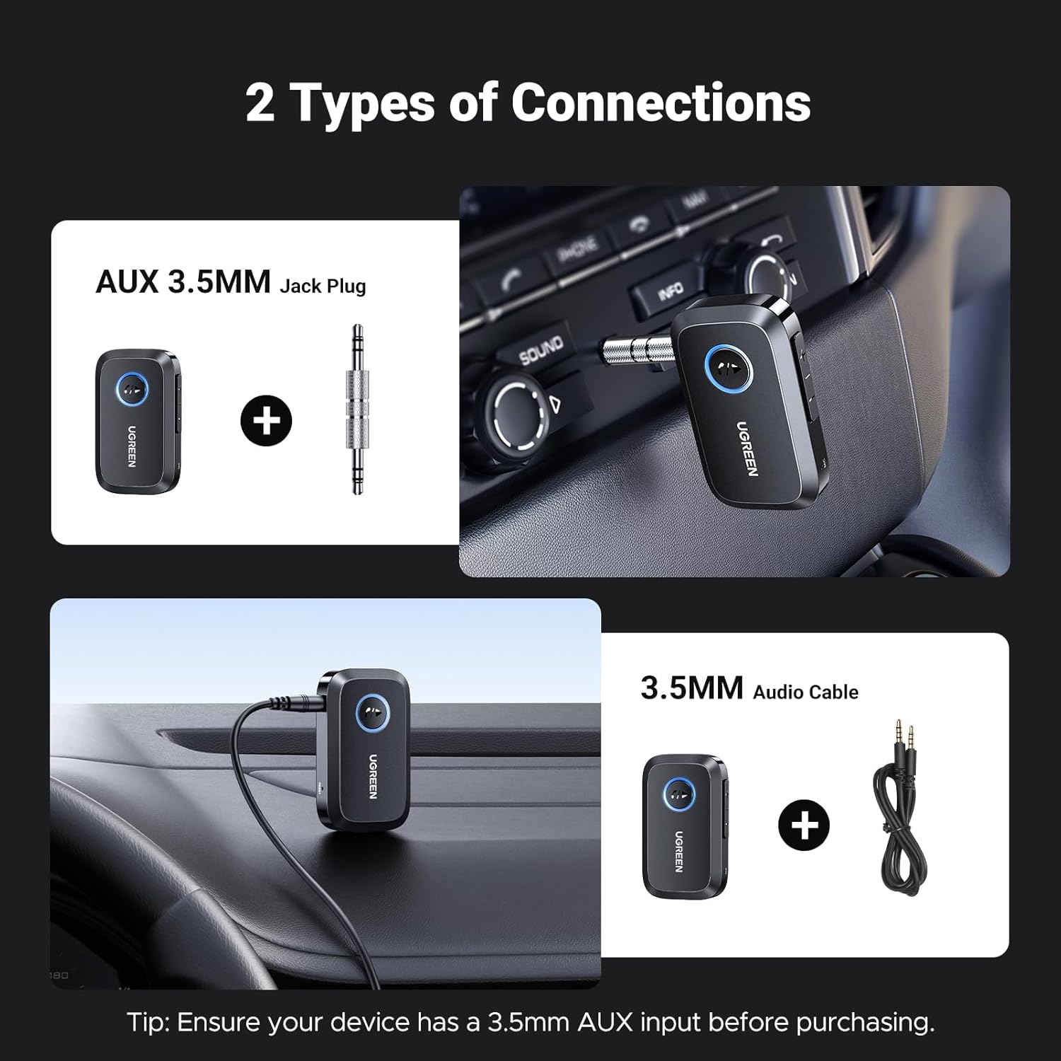 Thumbnail 6 de UGREEN Bluetooth 5.4 car adapter — 15h playtime