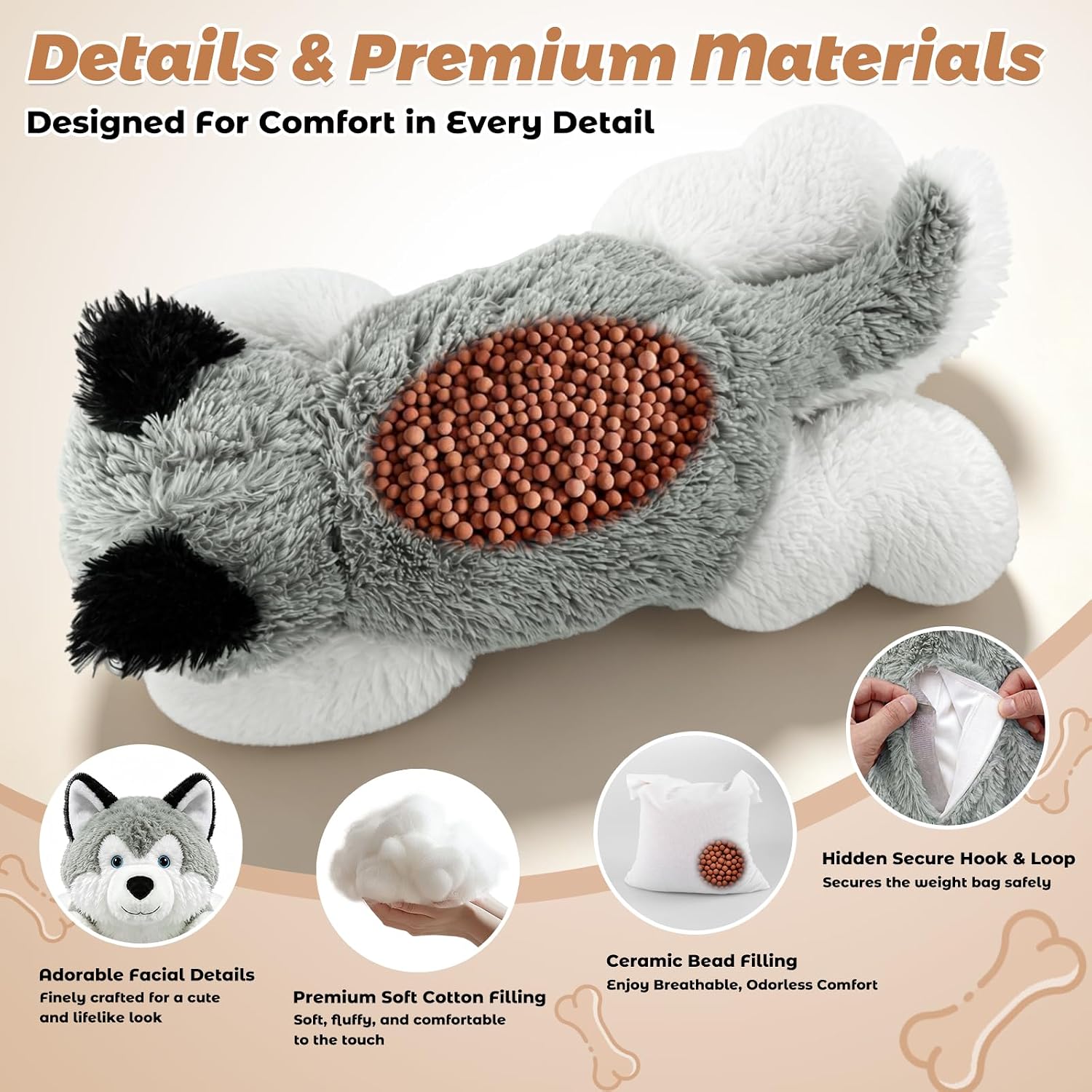 Thumbnail 1 de Bobbie & Laxi 25-Inch Weighted Husky Plush Toy