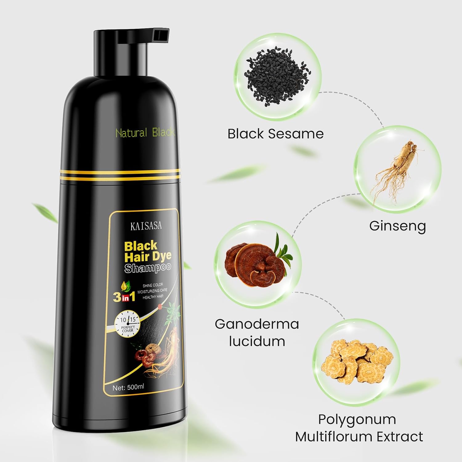 Thumbnail 5 de KAISASA Black Hair Dye Shampoo 500ml