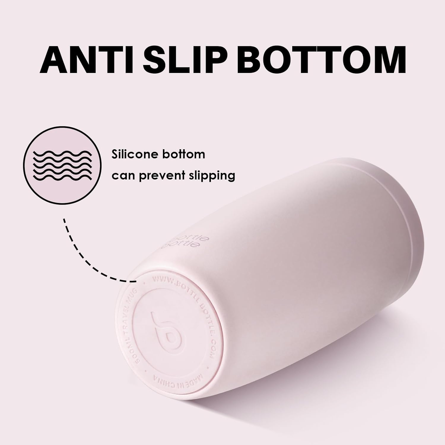 Detalle de BOTTLE BOTTLE Travel Mug (Pink, 500 ml) – On-the-go stainless steel mug