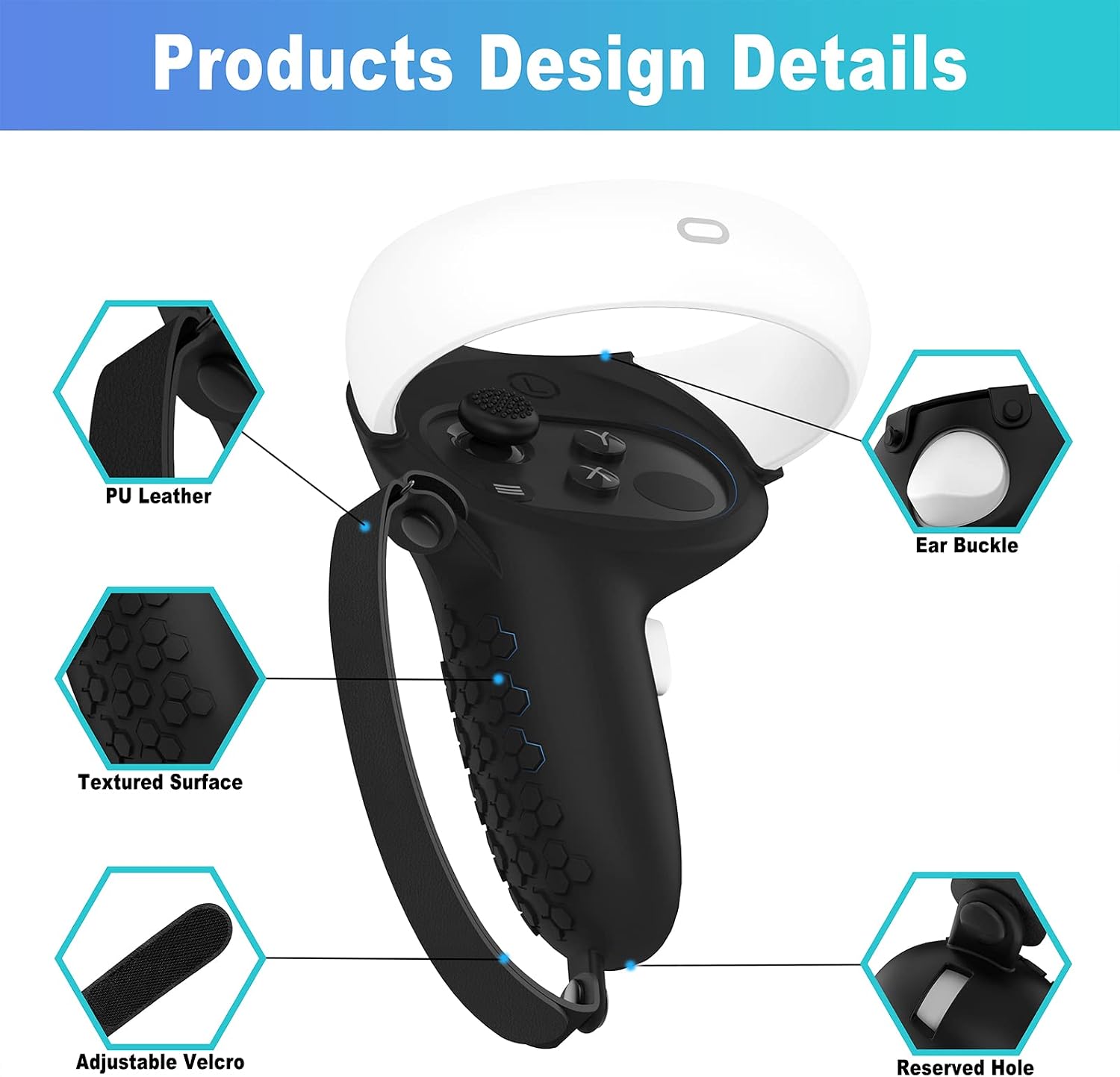 Thumbnail 6 de AMZDM Controller Grip for Oculus Quest 2, Non-Slip Pair