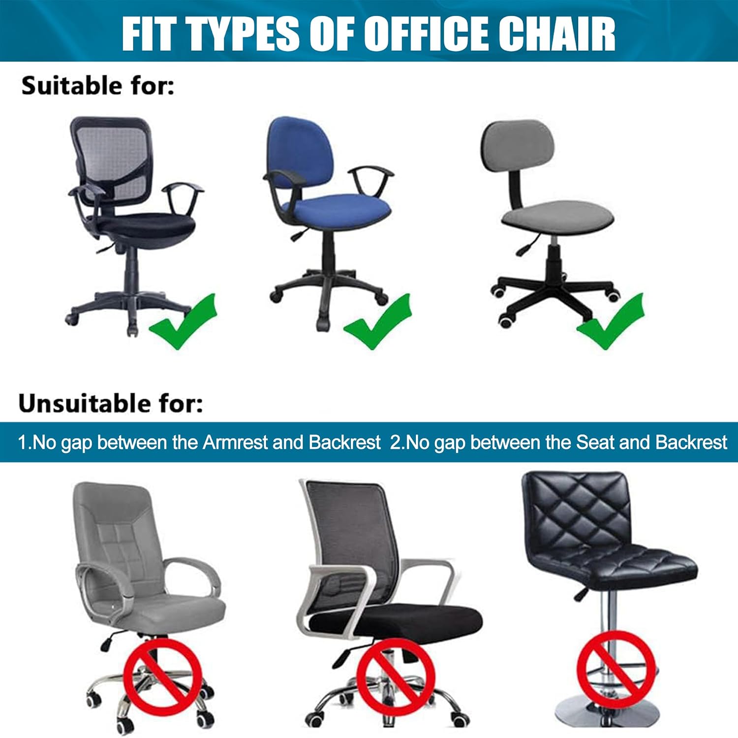 Detalle 1 de Smiry Office Chair Cover in Polyester-Spandex